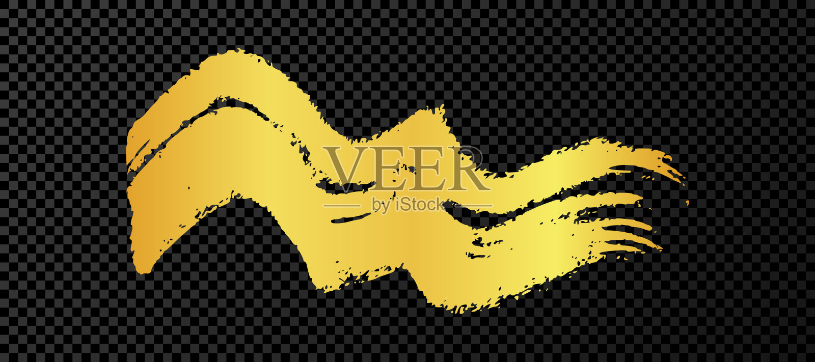 金色波浪的垃圾笔触插画图片素材