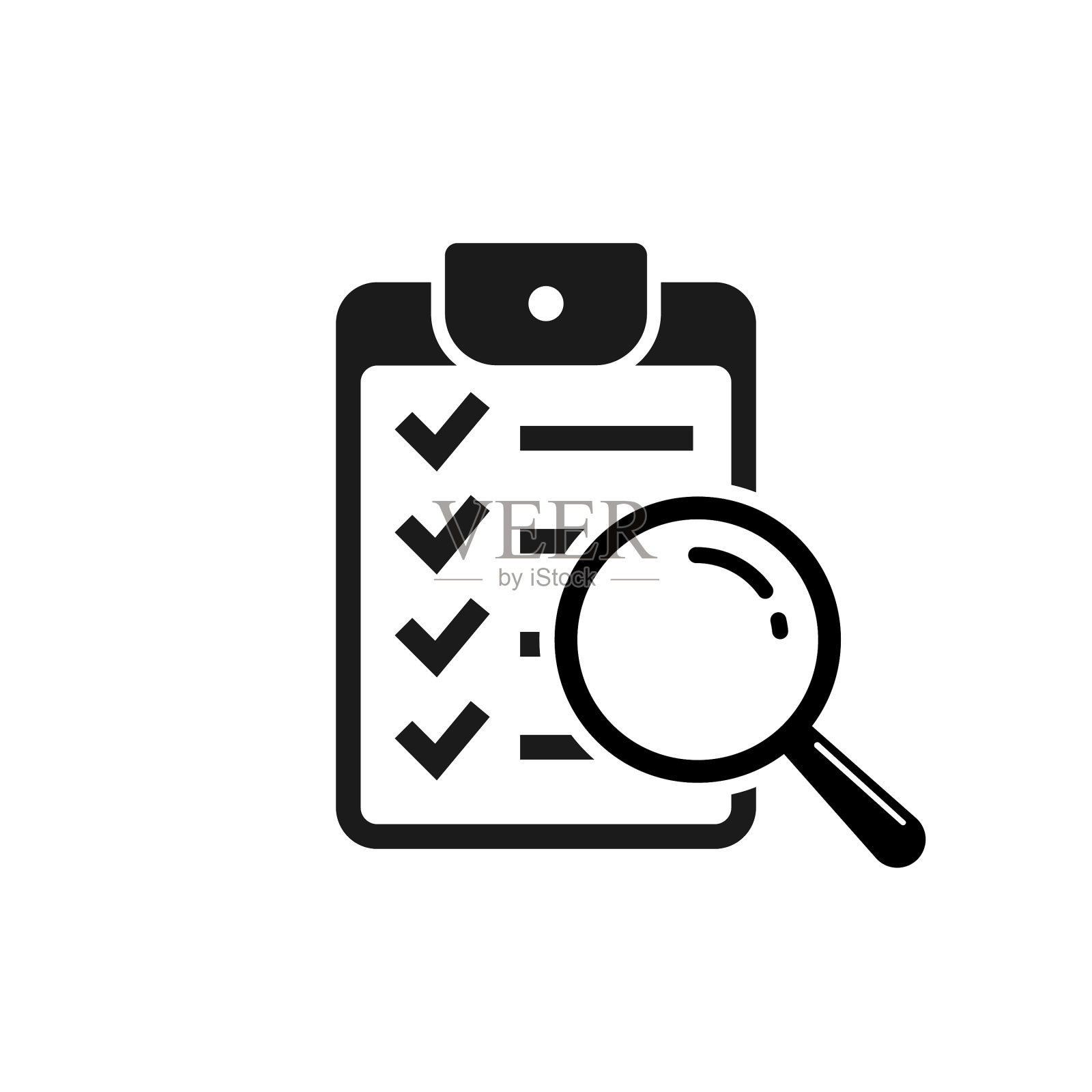 放大镜评估清单图标扁平风格图标素材