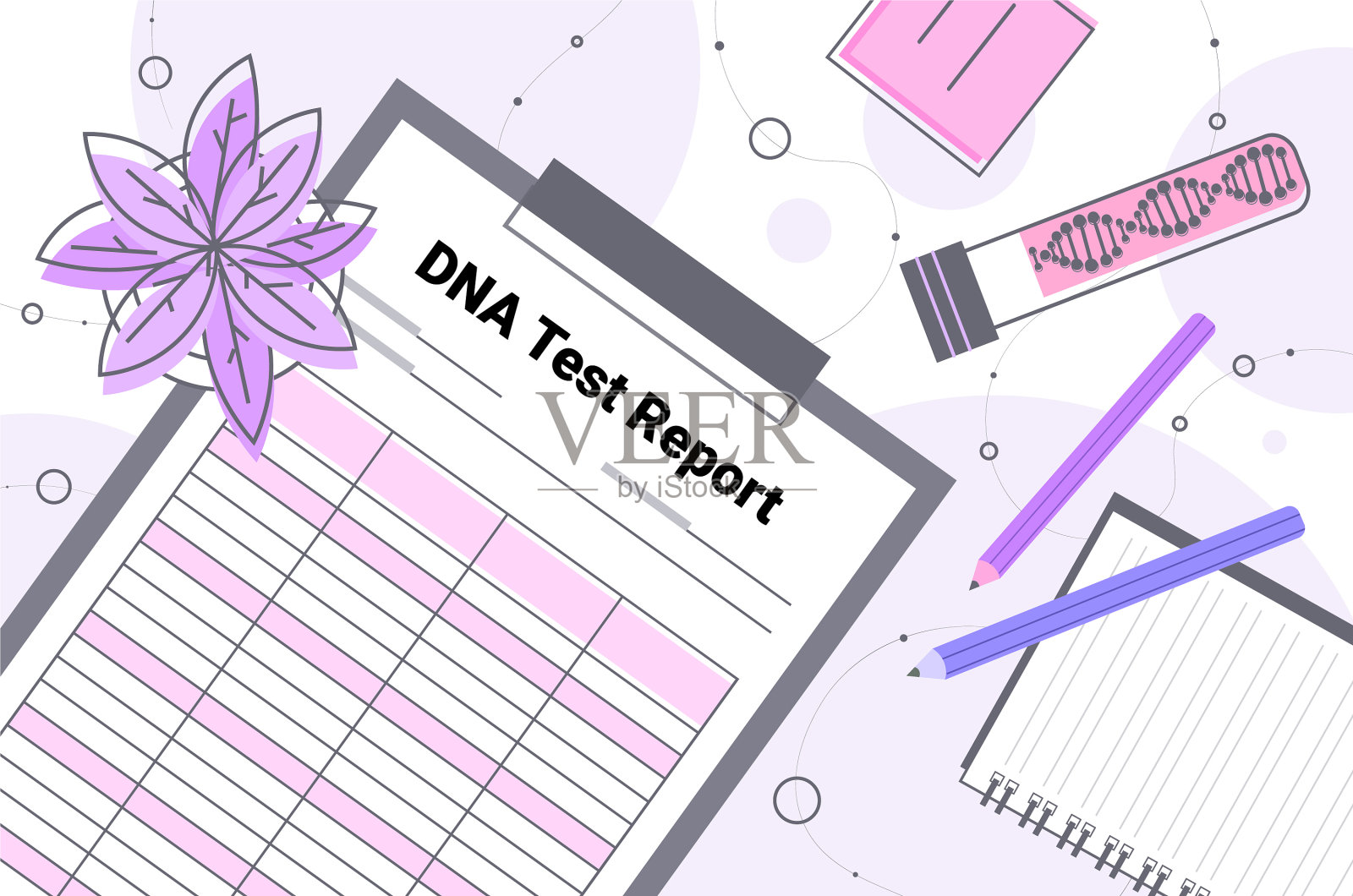 DNA检测报告研究人员正在进行实验插画图片素材