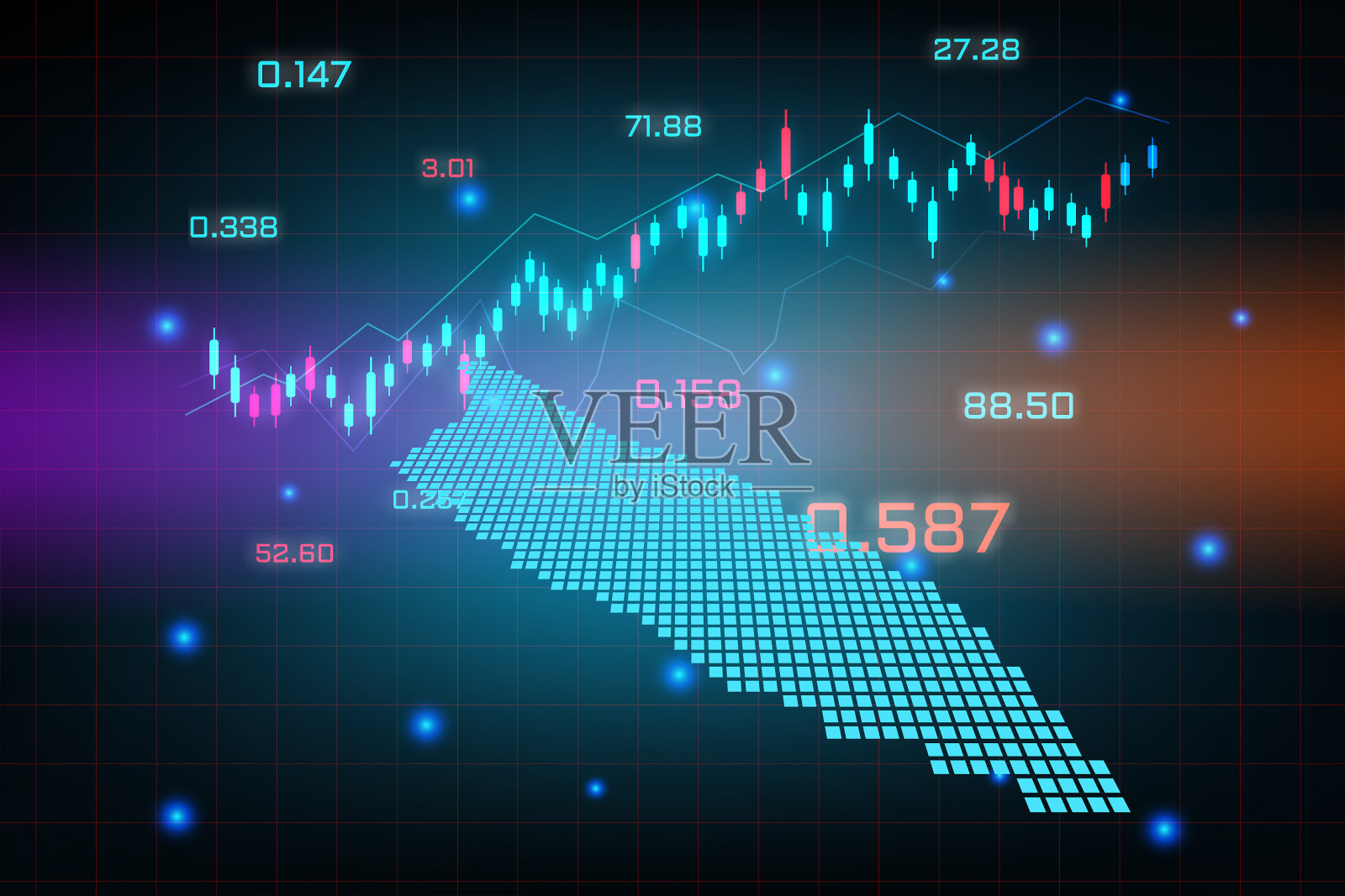 股票市场背景或外汇交易业务插画图片素材