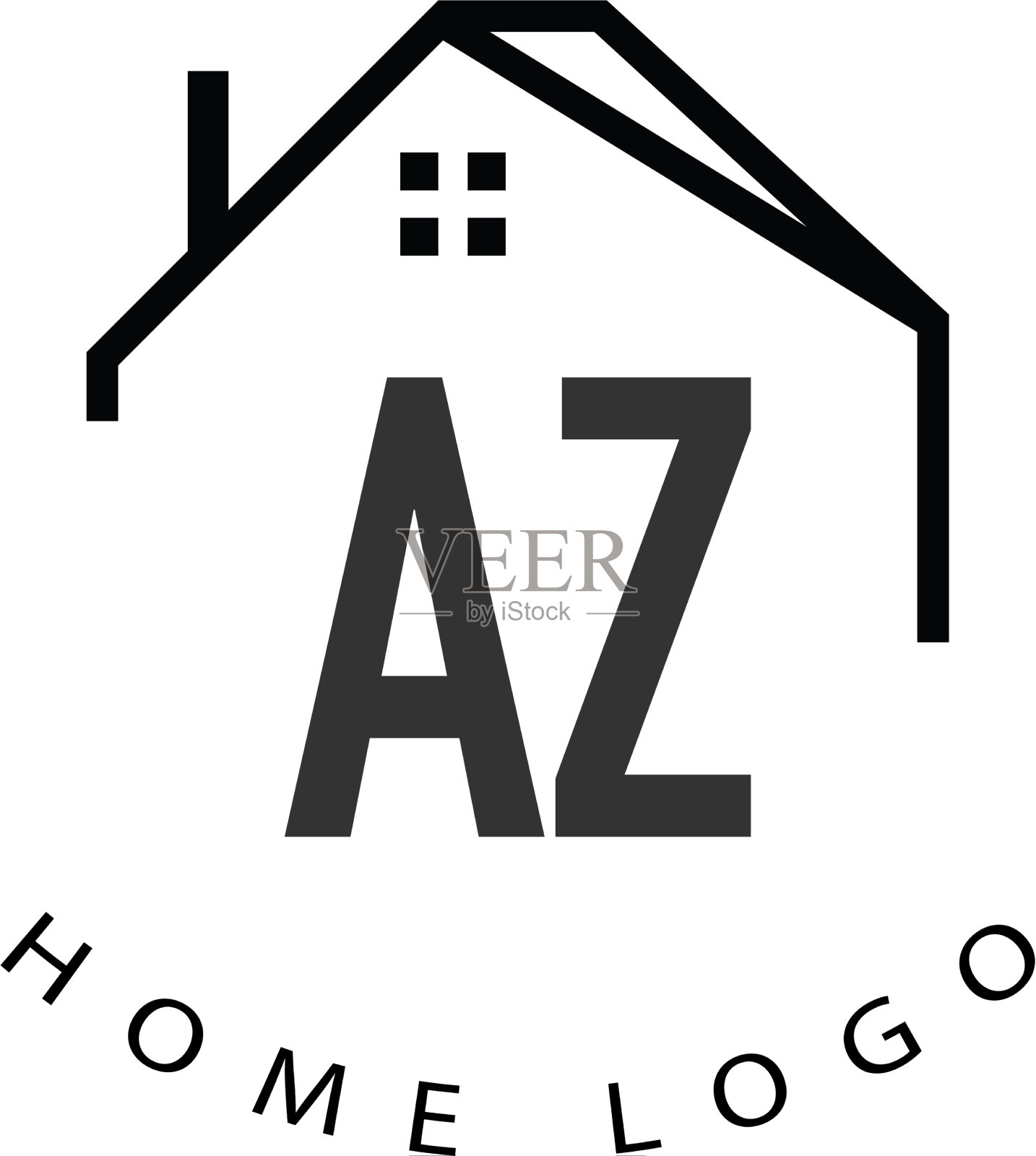 首字母az家创意logo设计插画图片素材