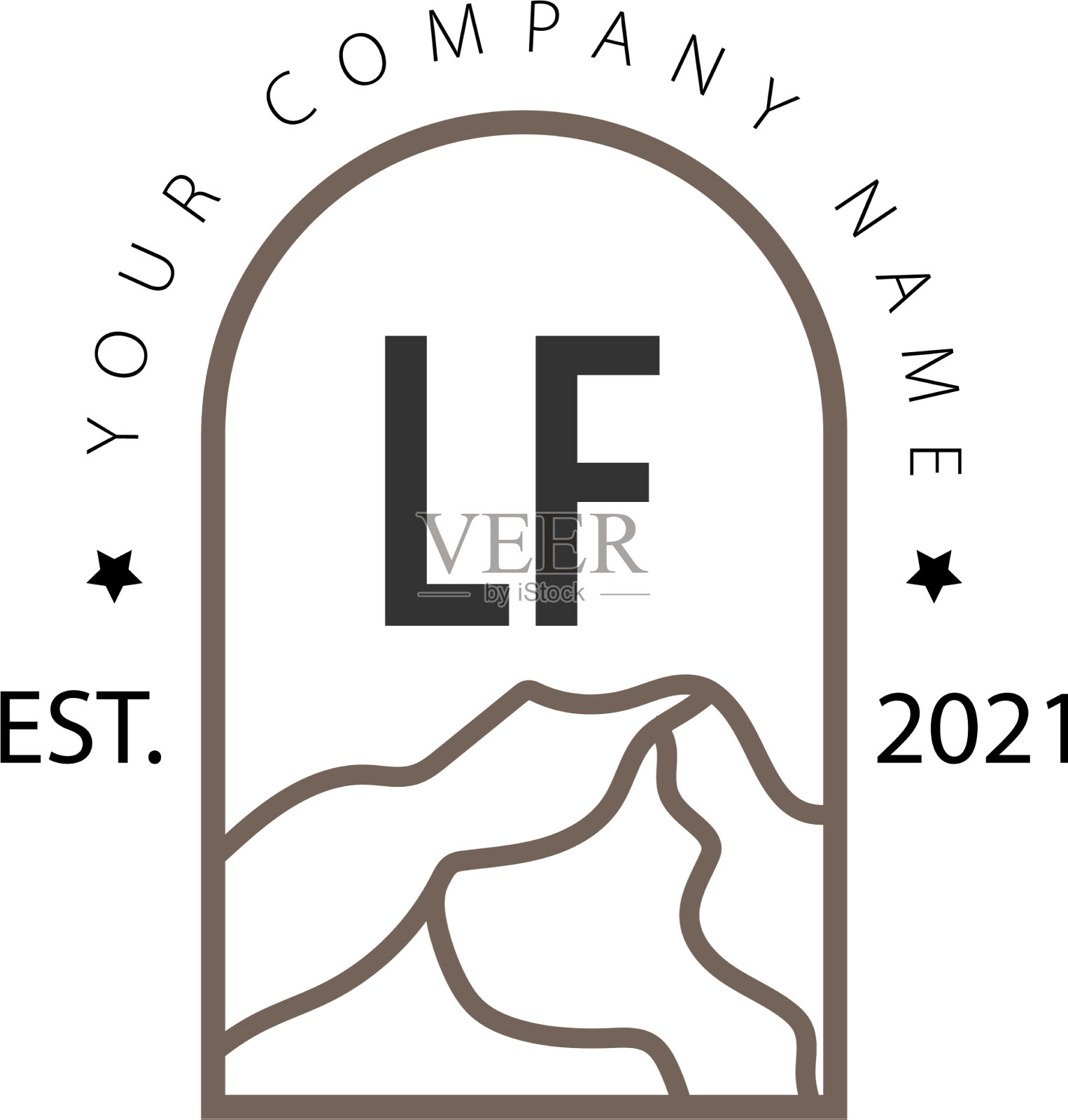 首字母是lf山探险创意插画图片素材