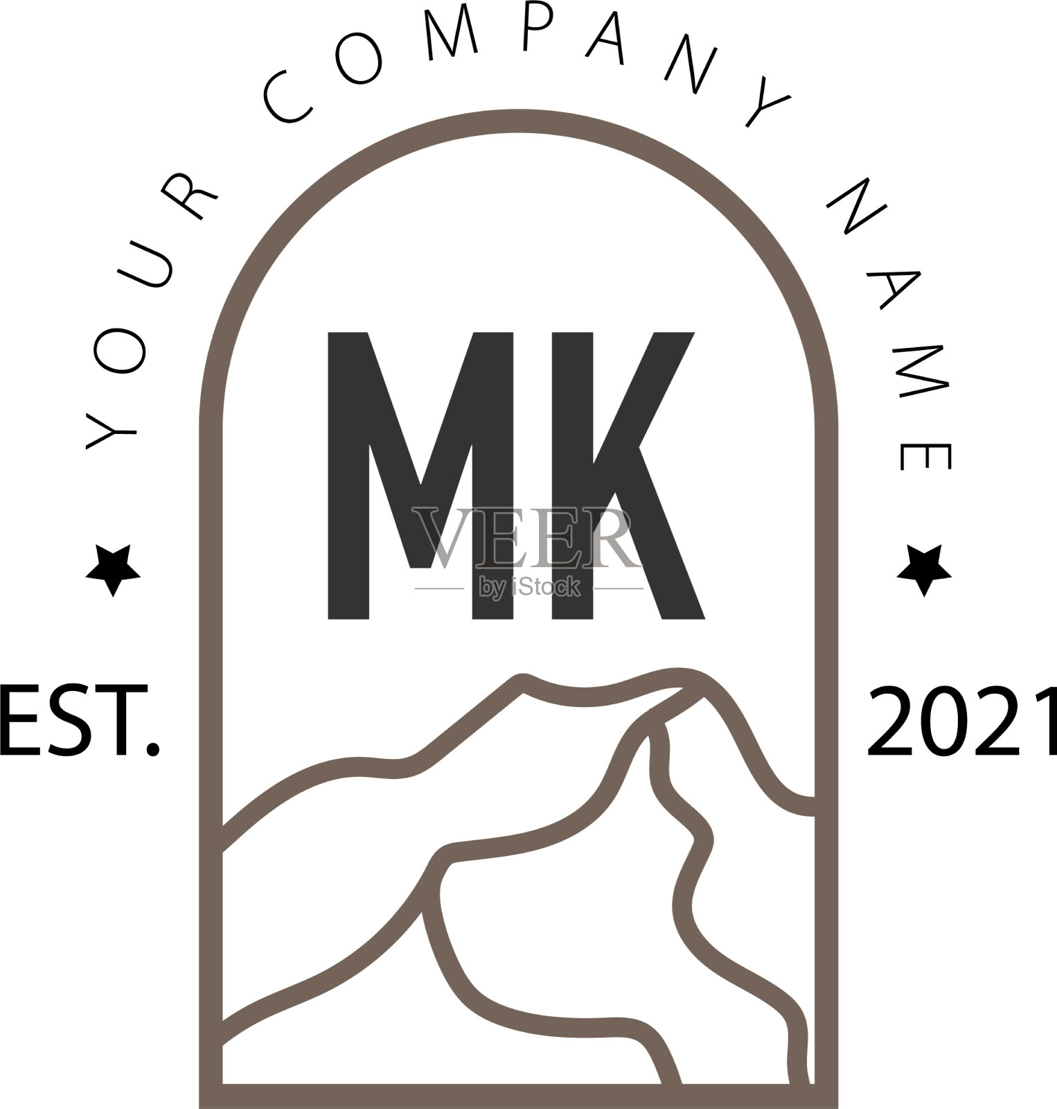 首字母mk山探险创意插画图片素材