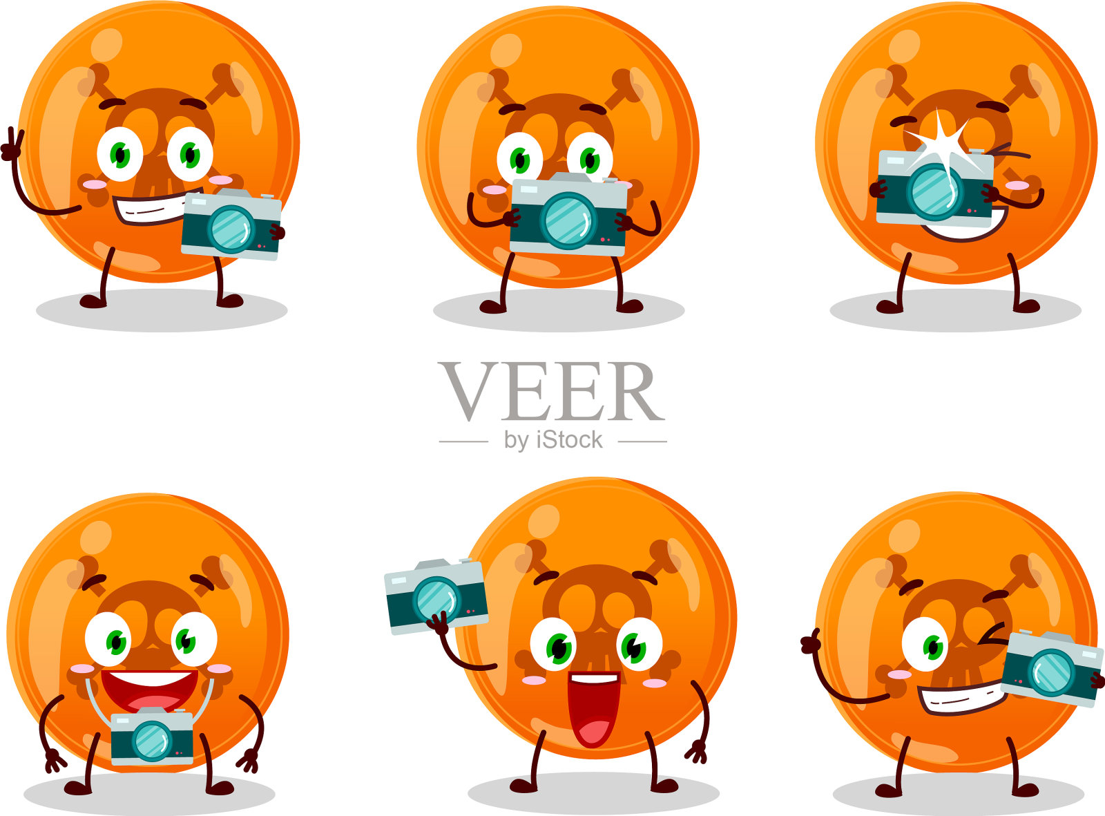 摄影师专业与万圣节表情符号插画图片素材