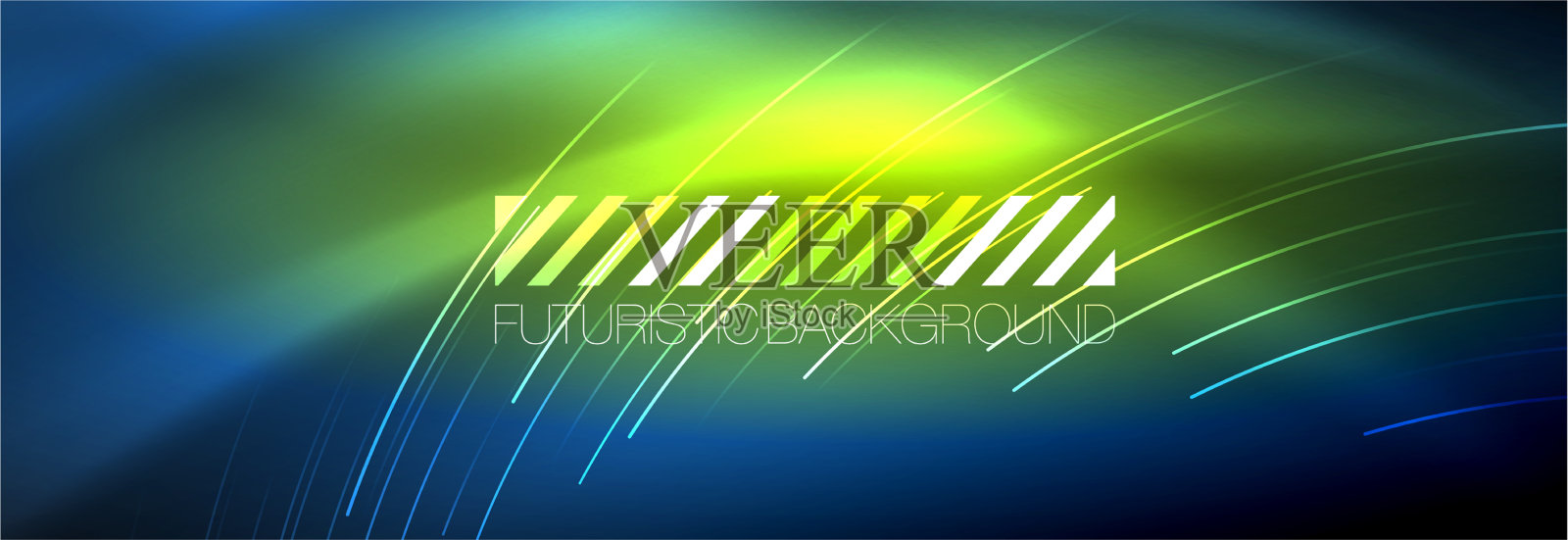 氖发光的线条，神奇的能量和光的运动插画图片素材