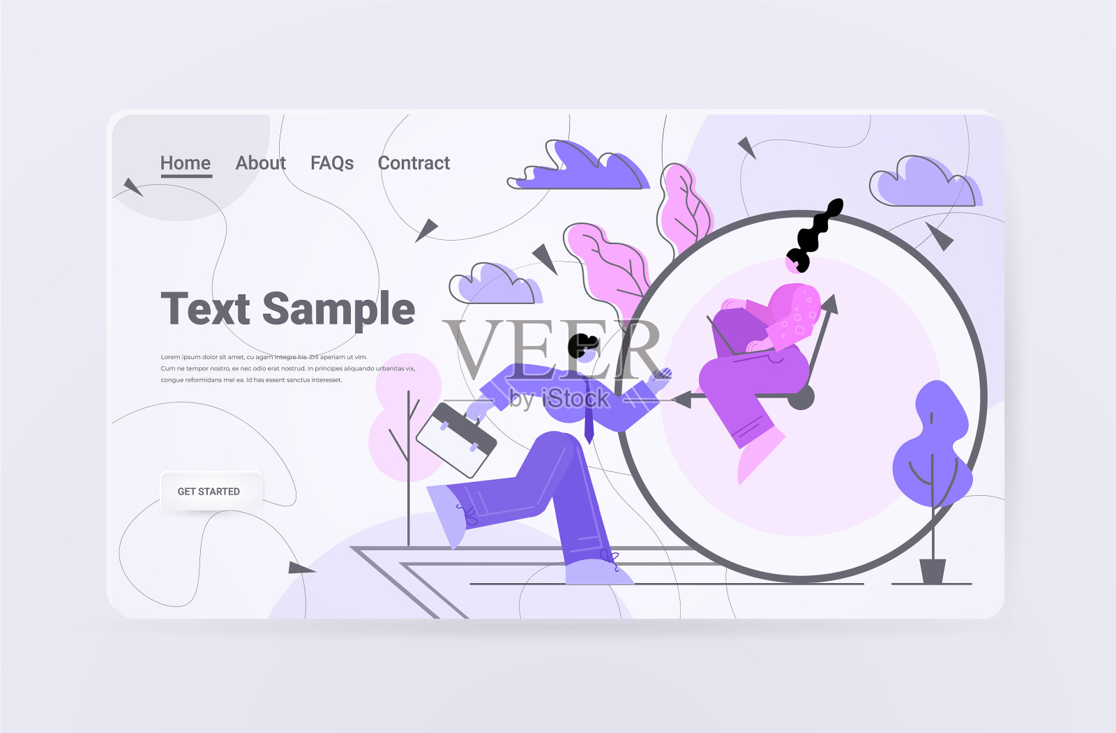 生意人忙于工作，忙得不可开交插画图片素材