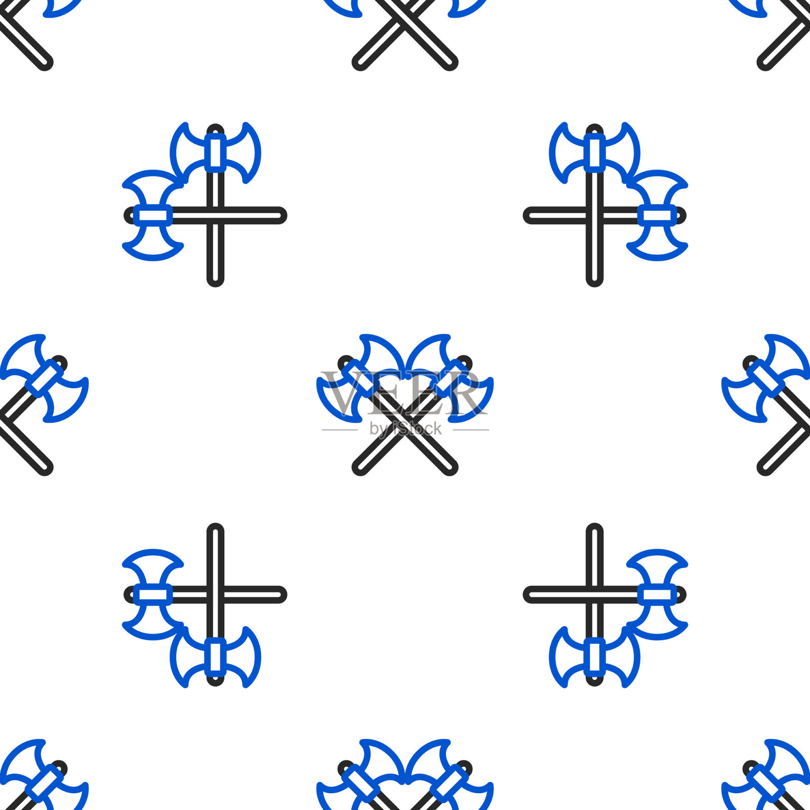 线交叉中世纪轴图标隔离无缝插画图片素材