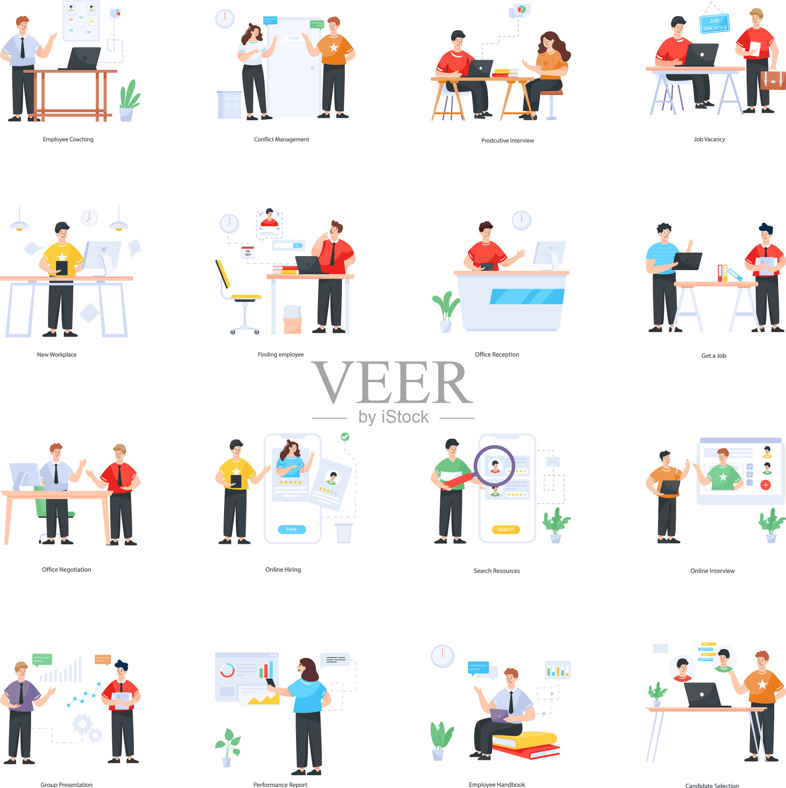 人力资源单位插画图片素材