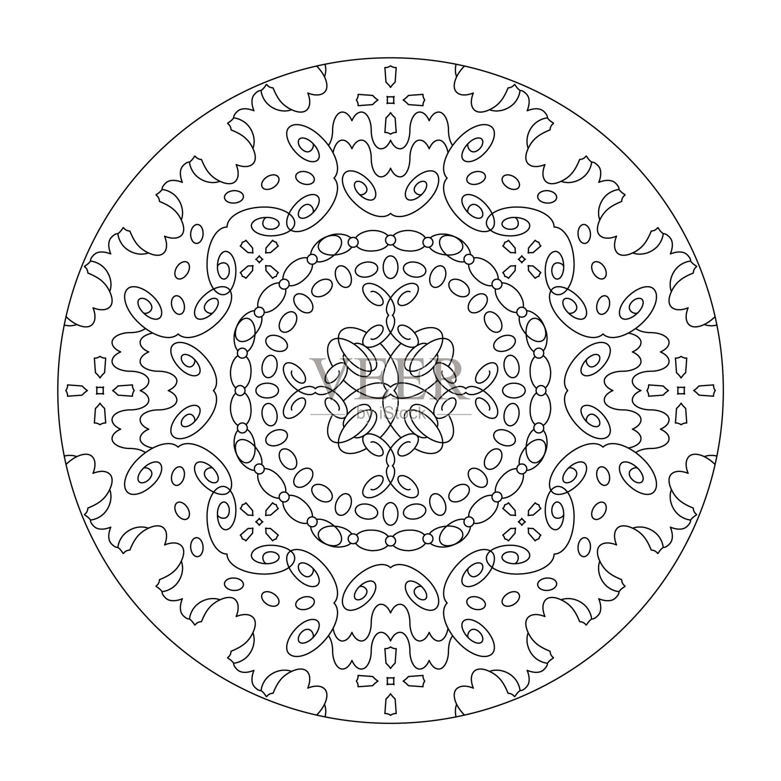 曼荼罗着色页摘要插画图片素材