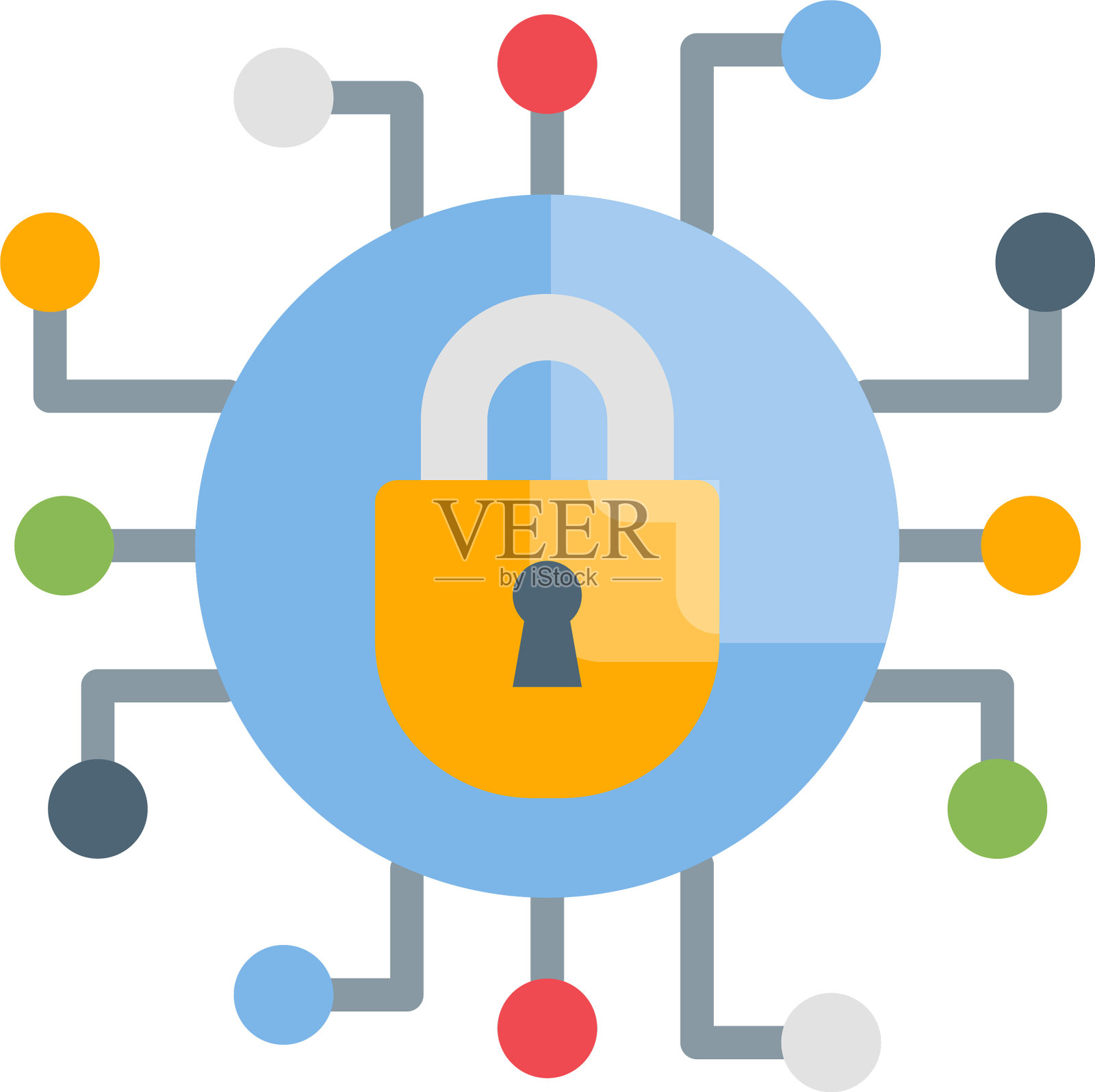 网络安全的风格设计元素图片