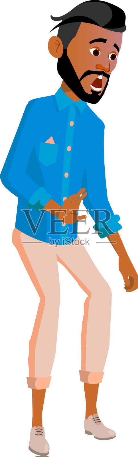 失望的男子从崩溃的电话中震惊了设计元素图片