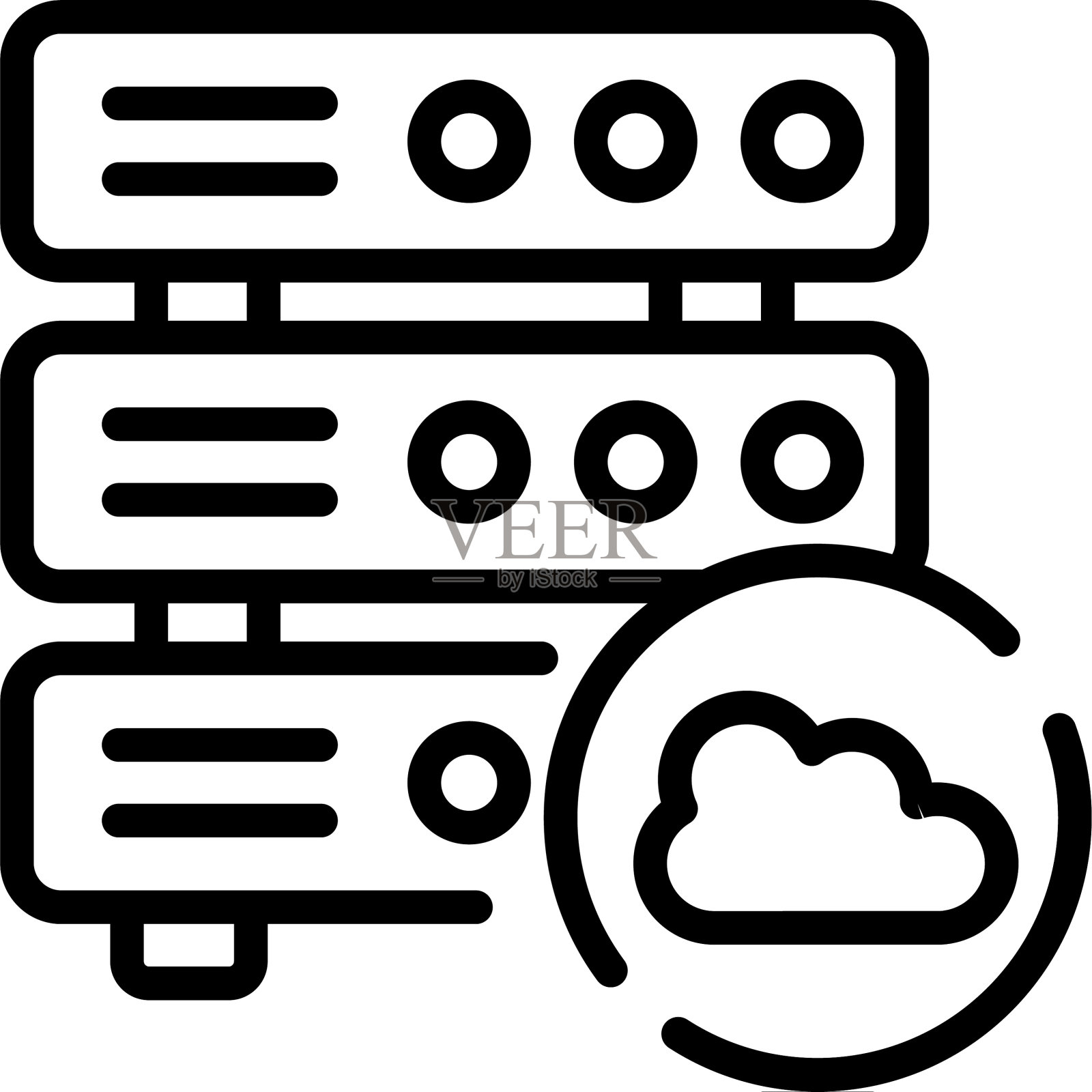 云数据库的风格图标素材