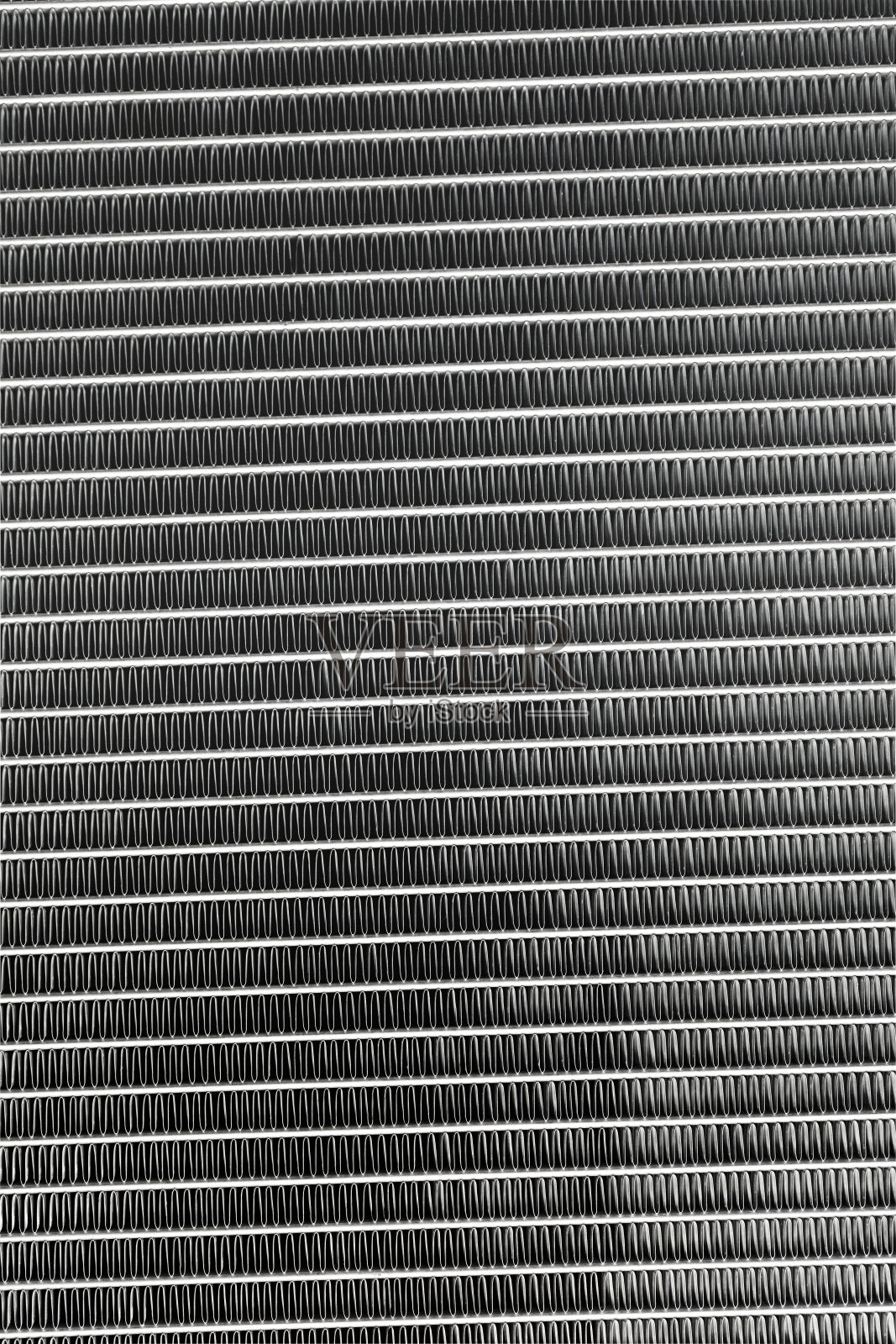 汽车铝散热器电机冷却，近距离观察细节照片摄影图片