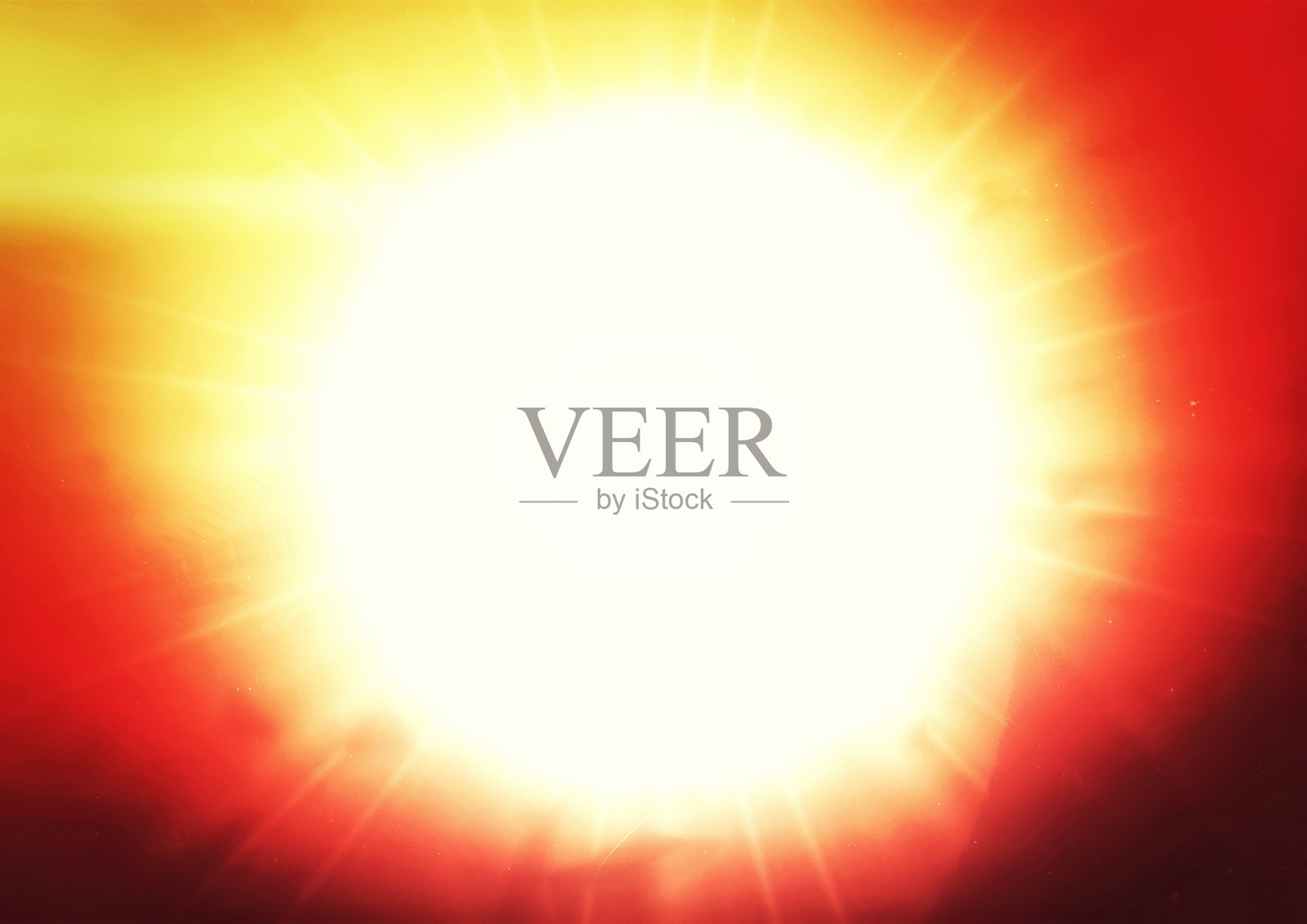 一个闪亮的抽象太阳在橙色中闪耀的插图照片摄影图片