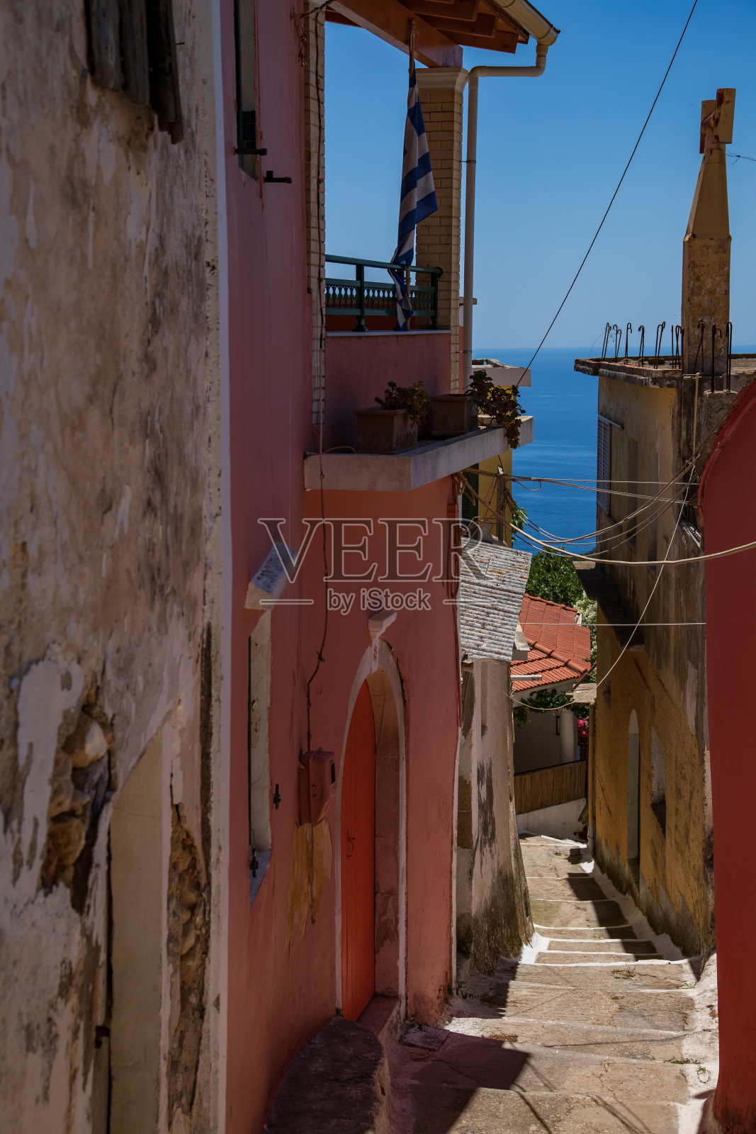 科孚岛利亚帕德斯传统山村城市风光照片摄影图片