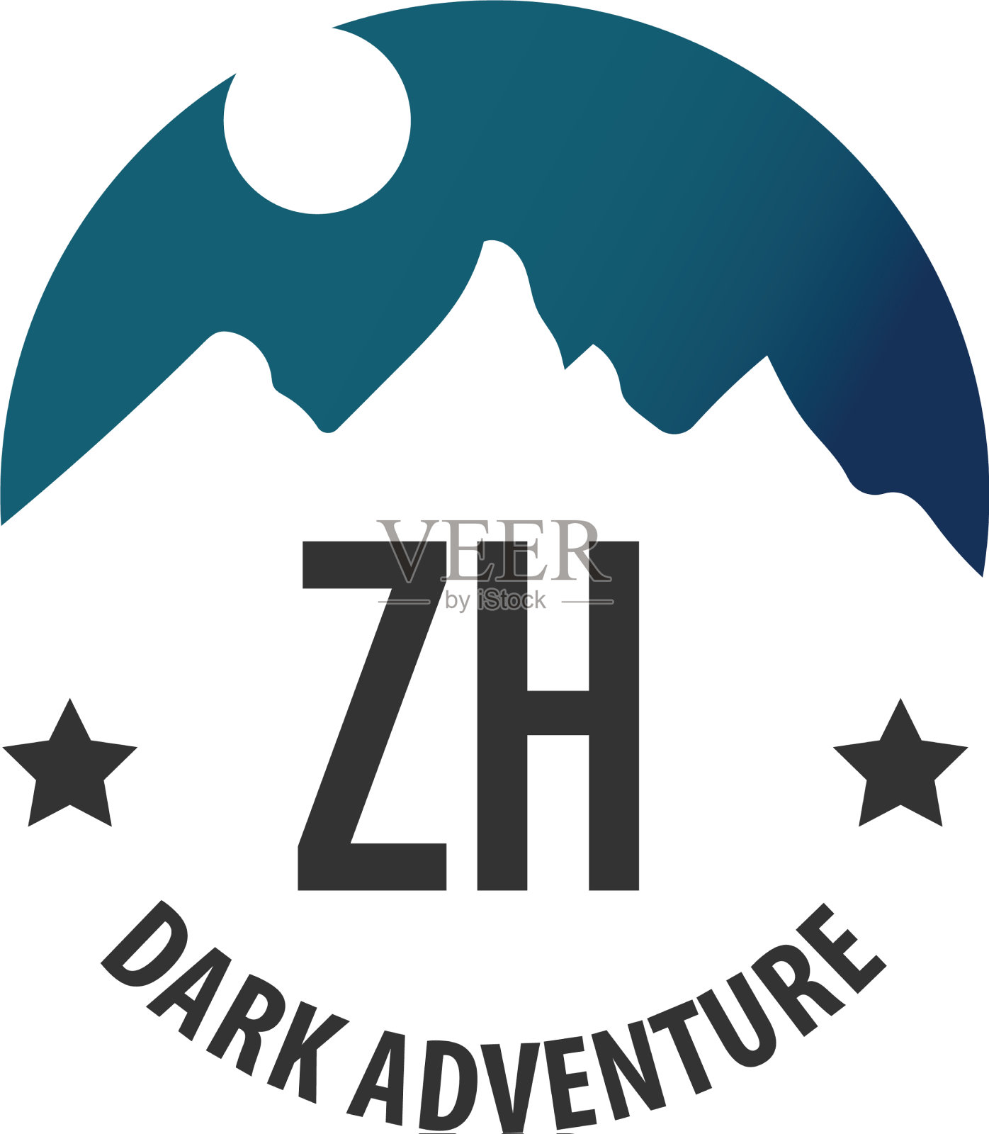 首字母zh冒险创意标志设计插画图片素材