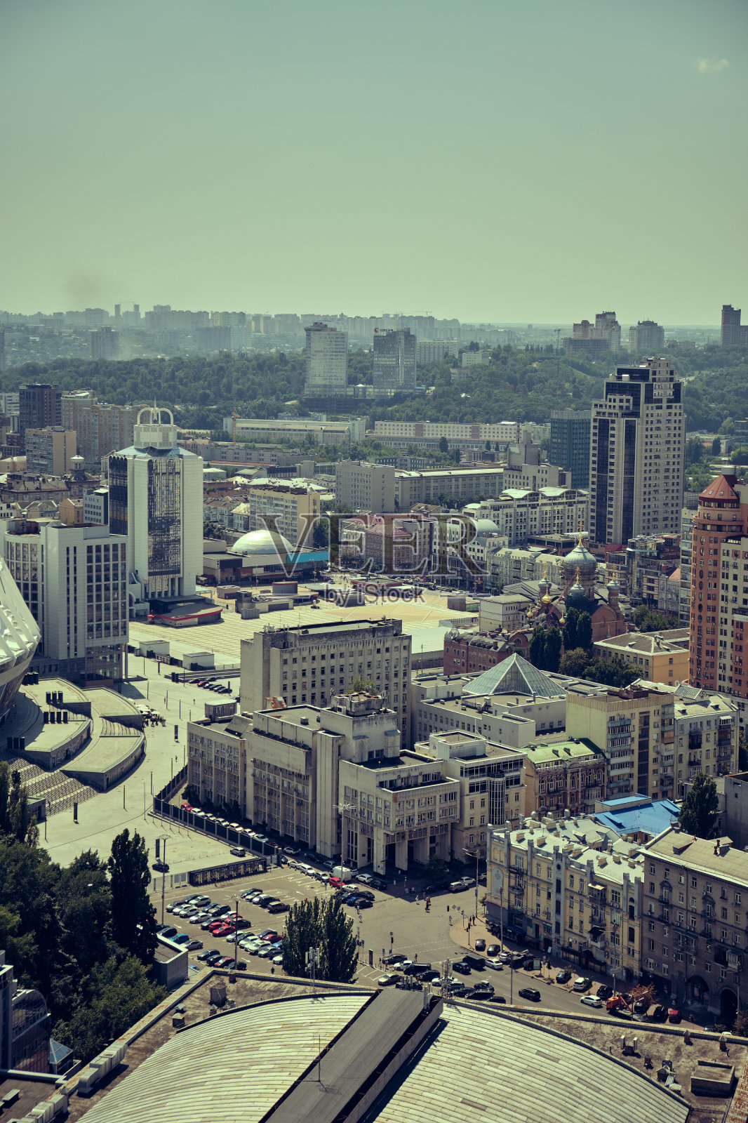 基辅市中心的俯视图照片摄影图片