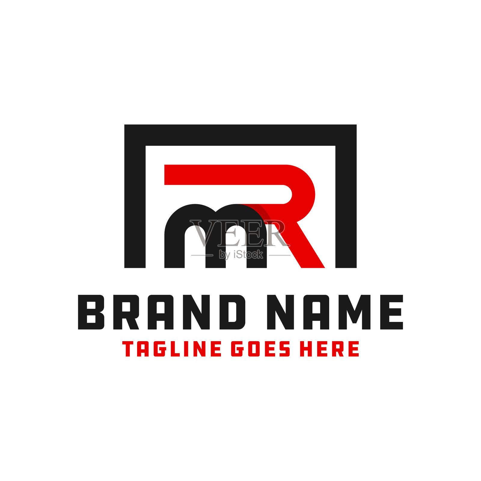 字母组合标志与字母先生插画图片素材