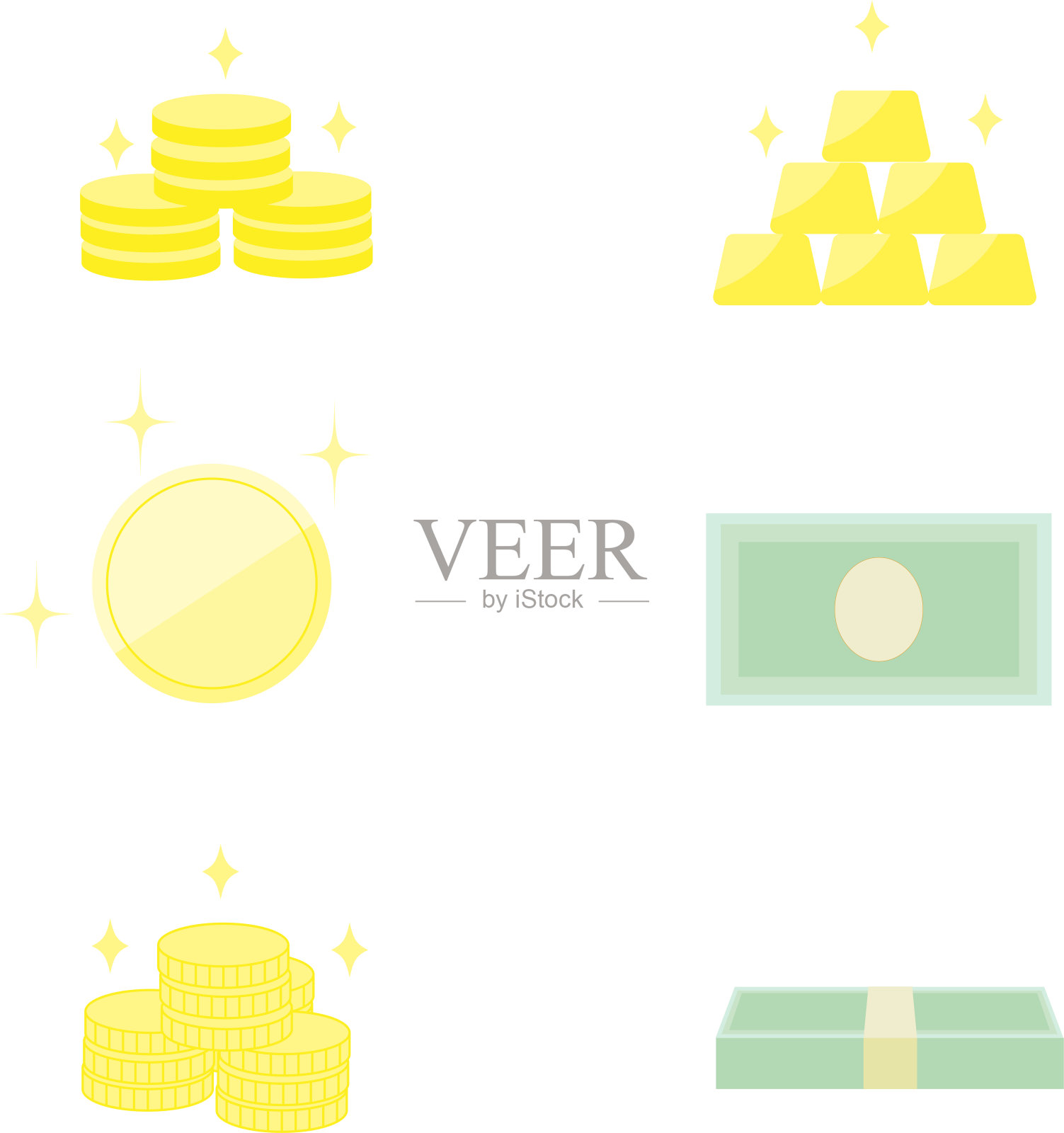 图标钱集插画图片素材