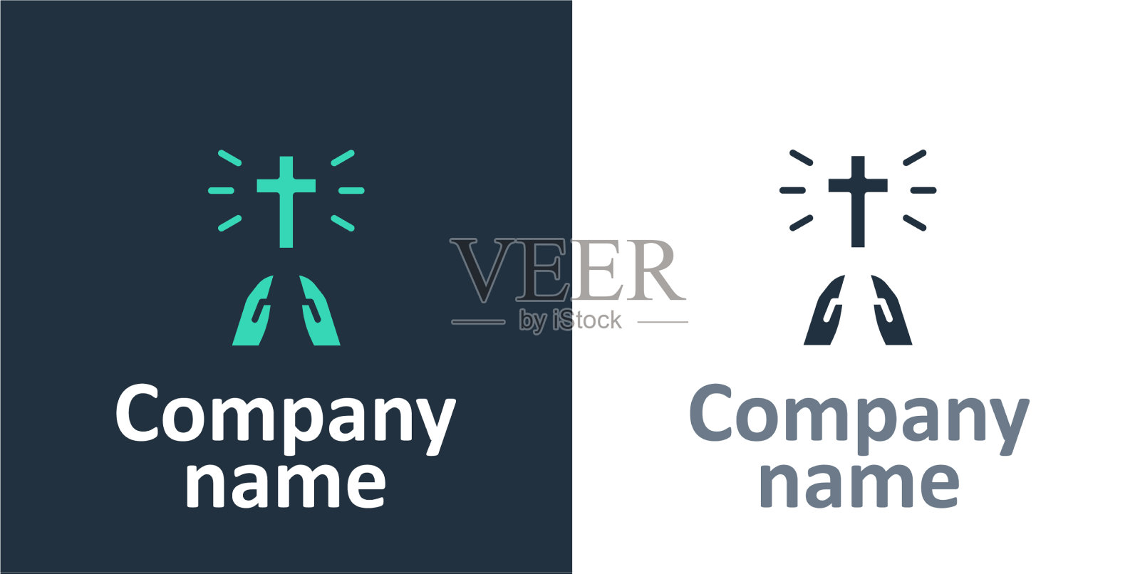 标志字手在祈祷位置图标孤立插画图片素材