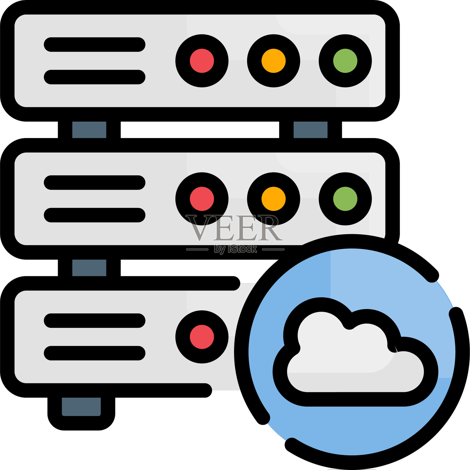 云数据库的风格图标素材