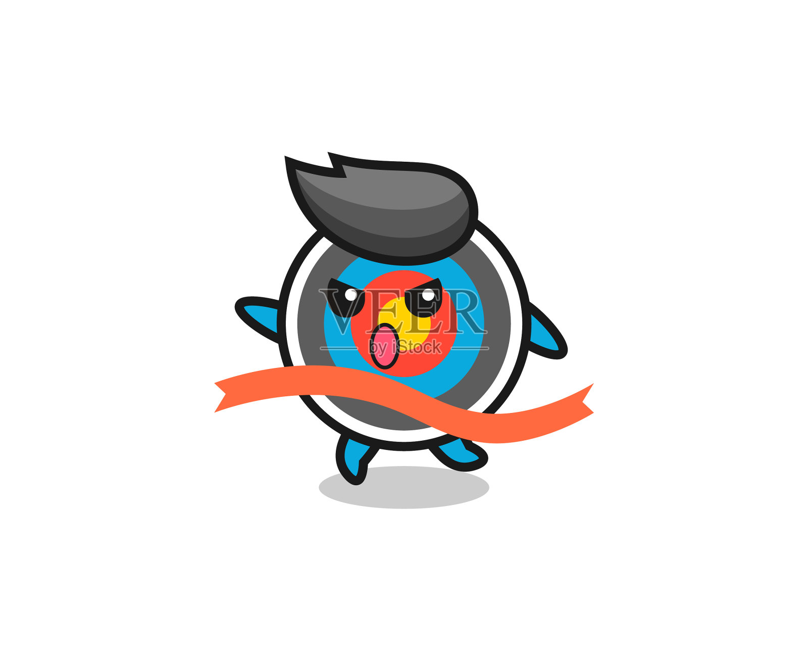 可爱的目标箭术正在接近终点插画图片素材