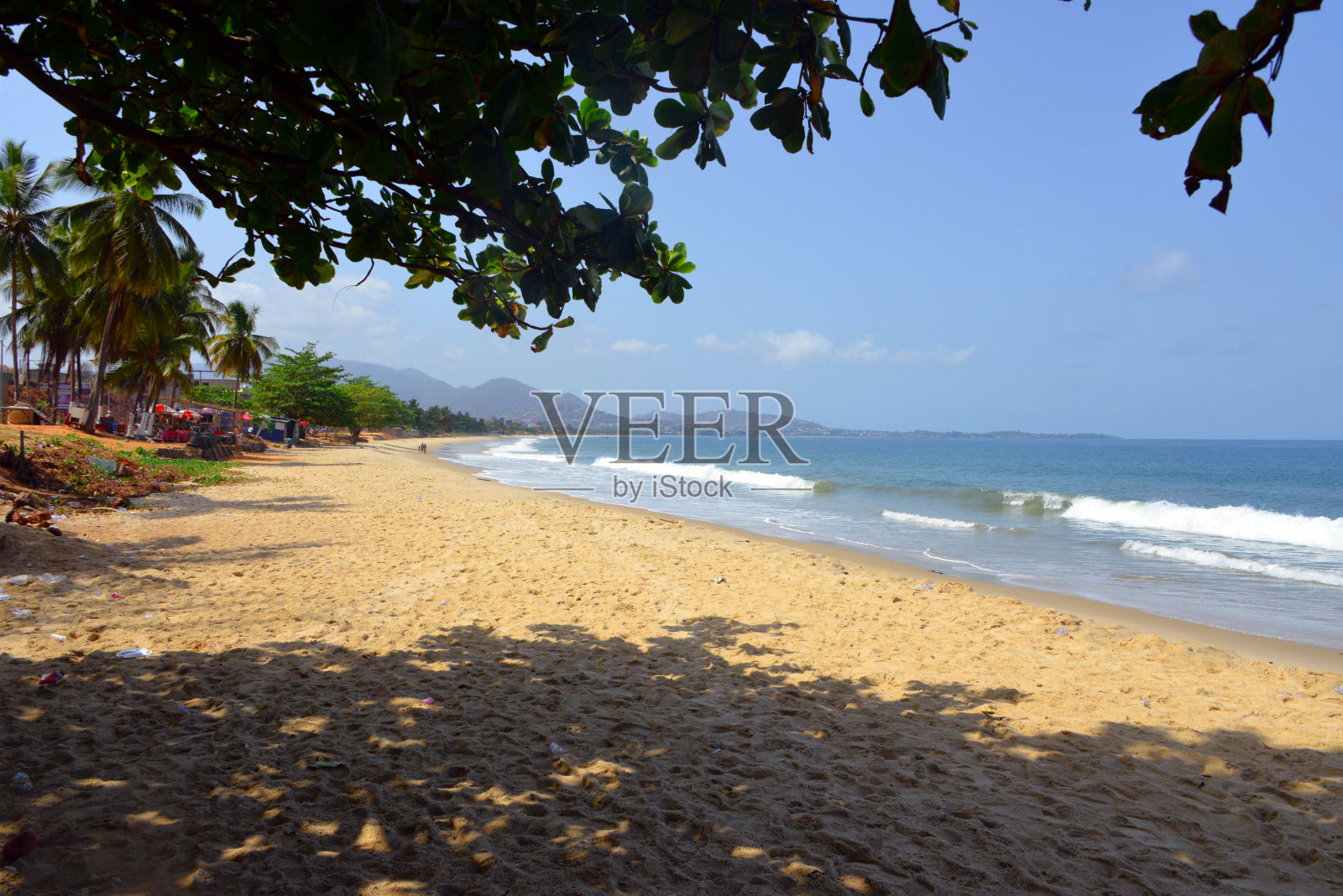 伦利海滩，阿伯丁，弗里敦的主要海滩，塞拉利昂照片摄影图片