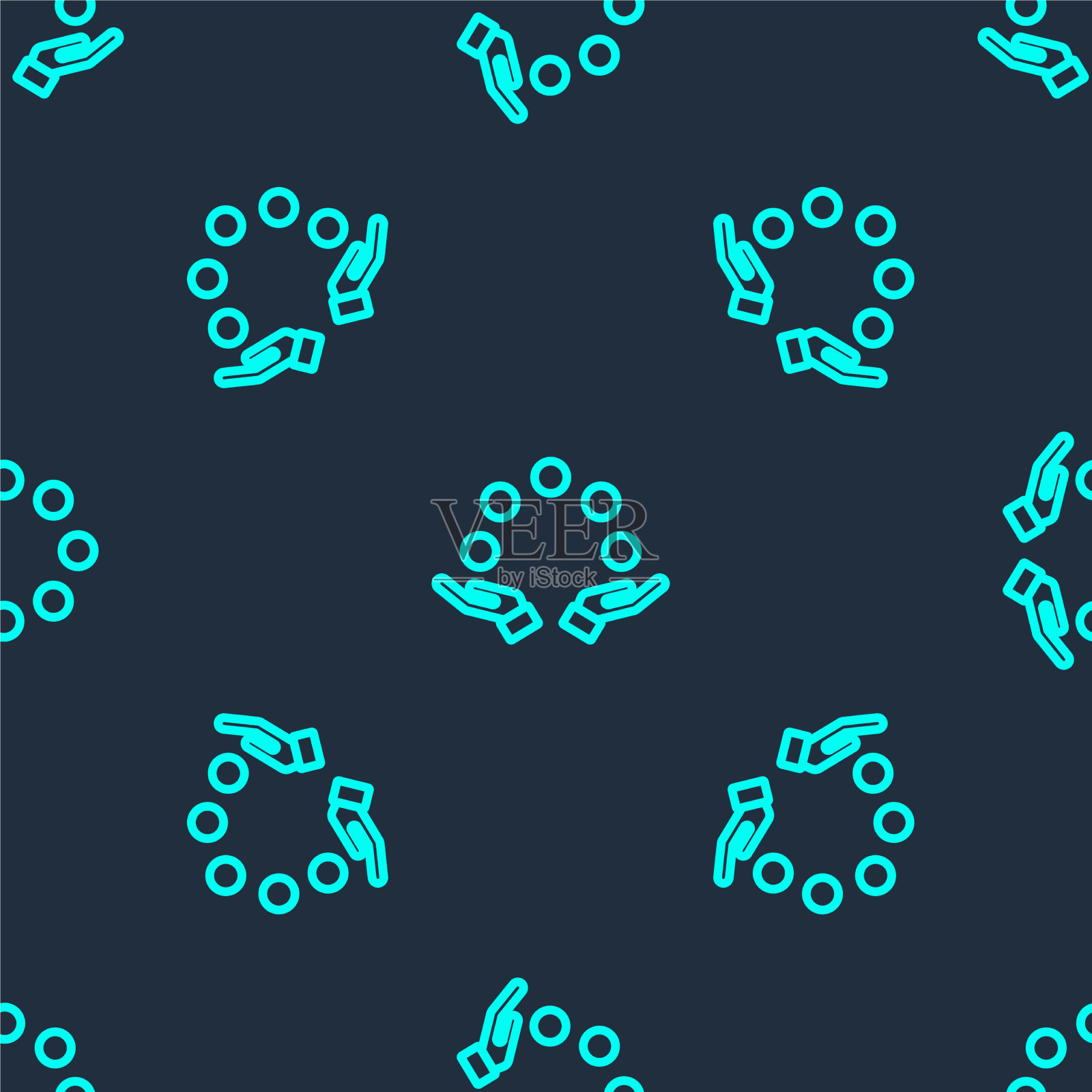 绿线杂耍球图标隔离无缝插画图片素材