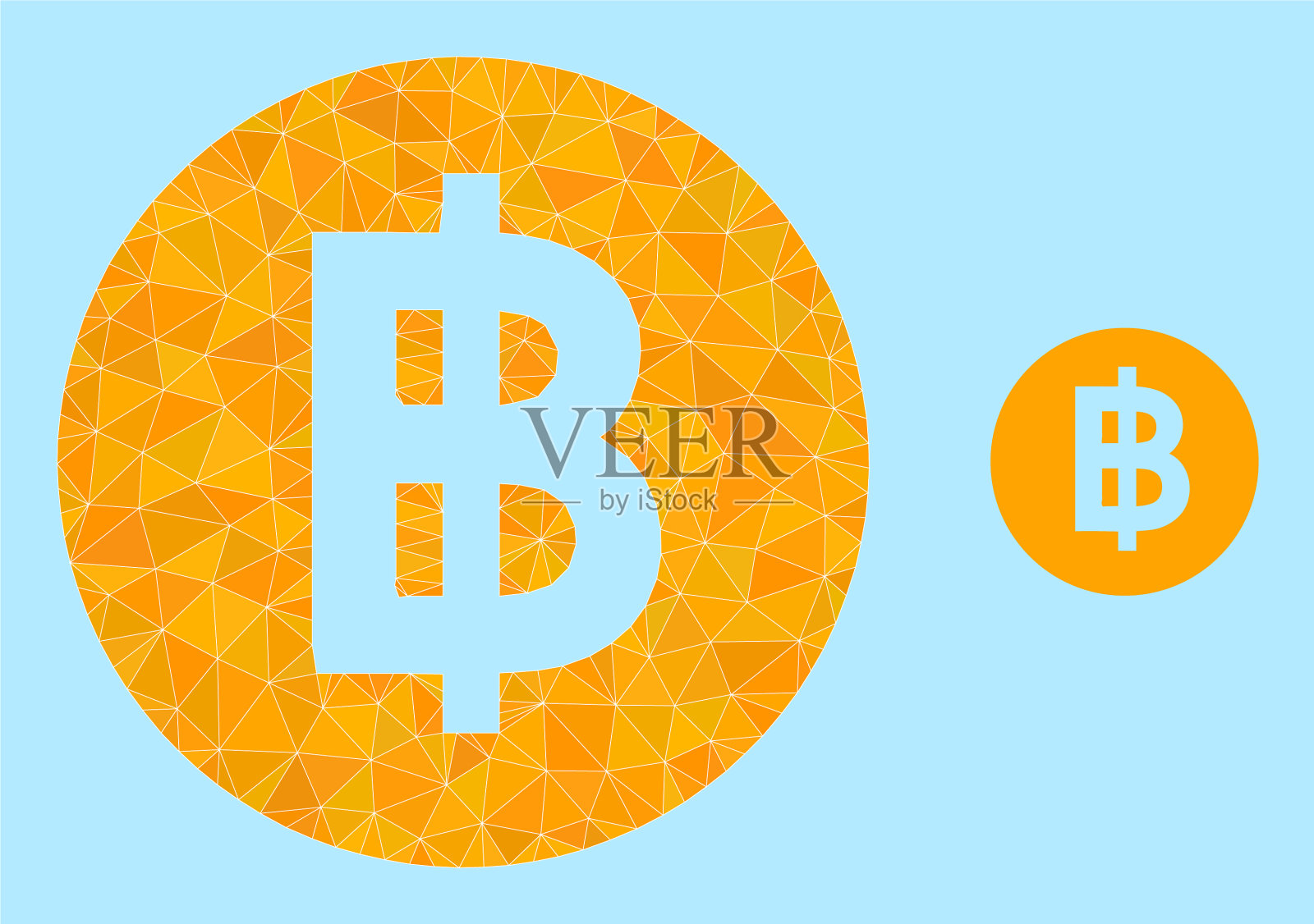 多边形比特币图标插画图片素材