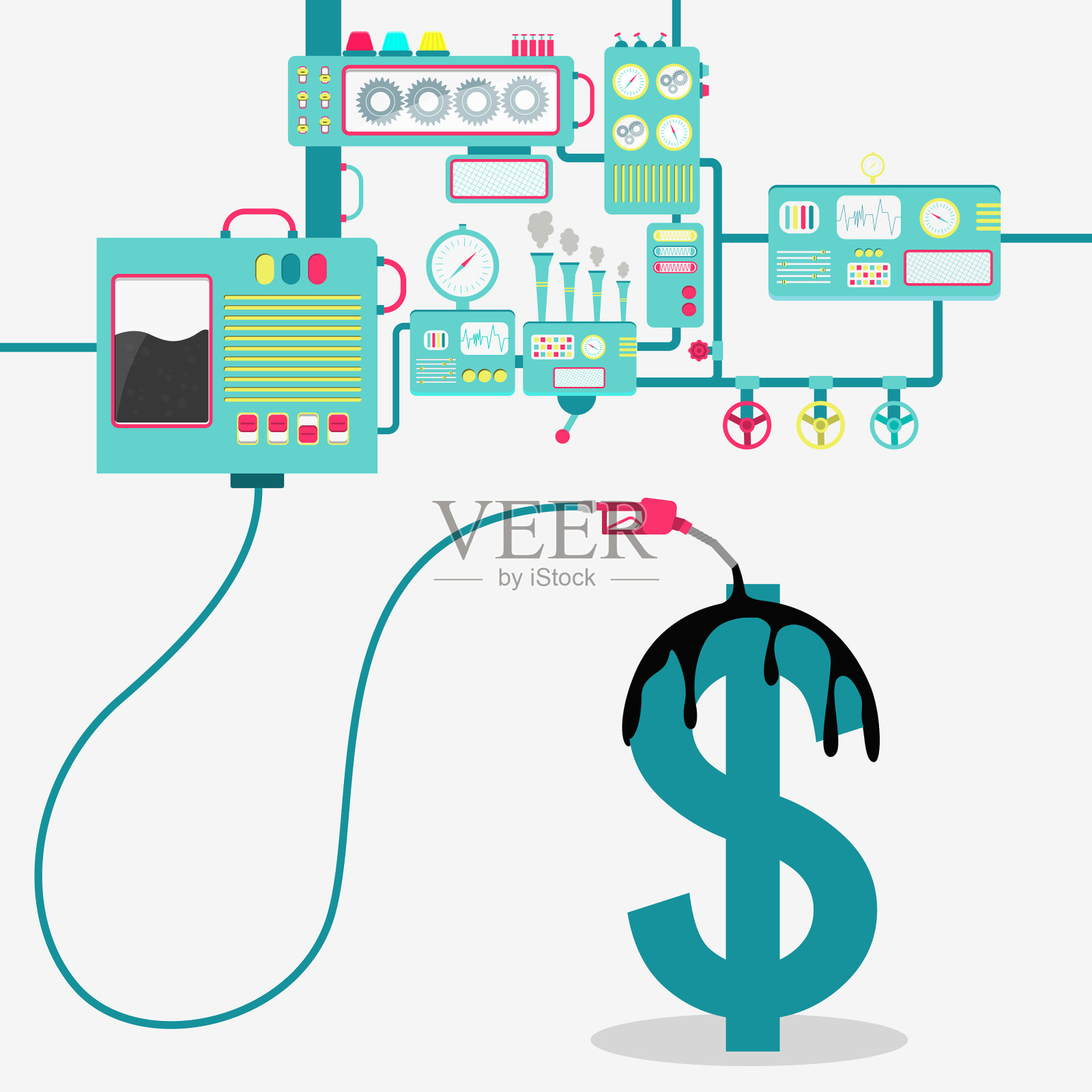 油价高于美元符号插画图片素材