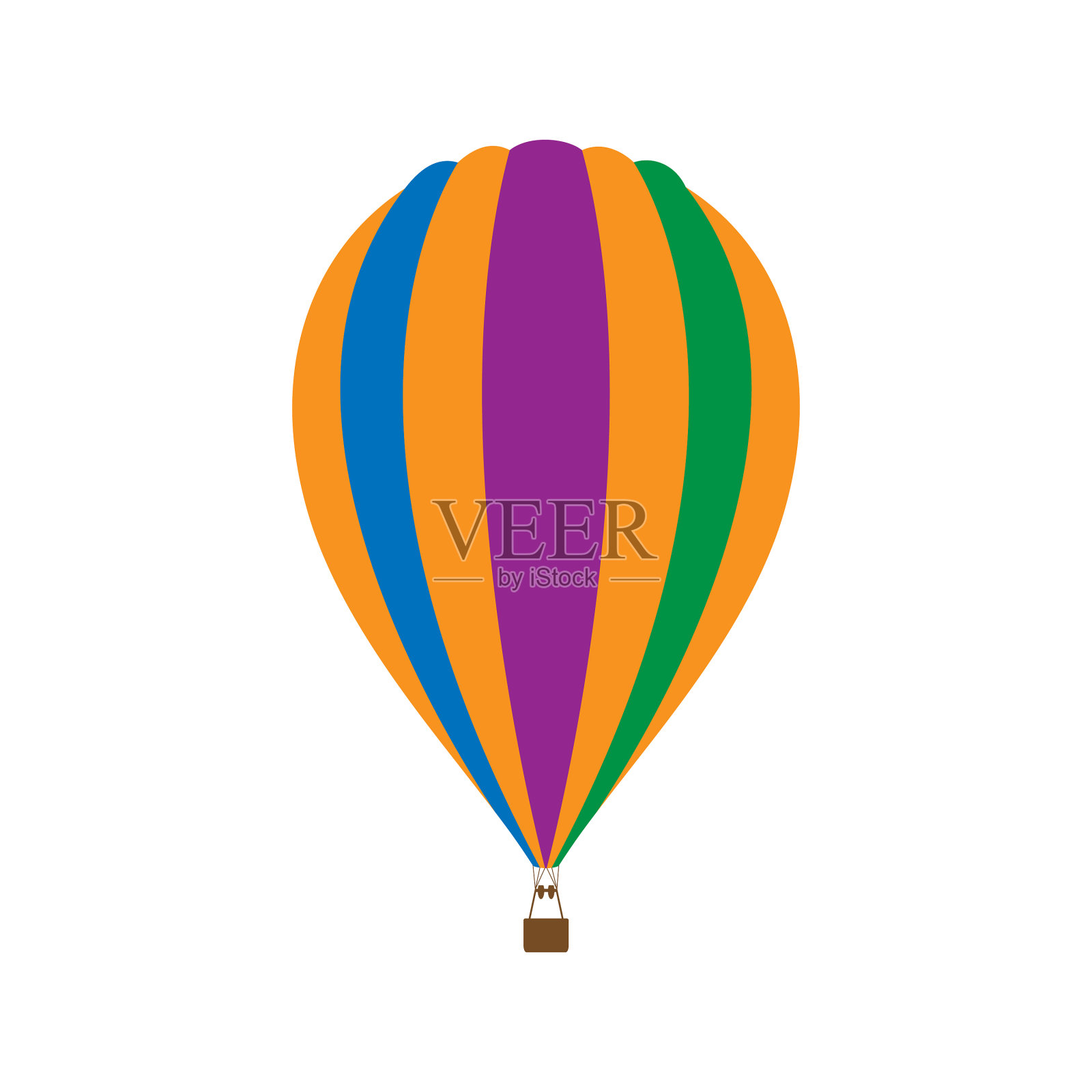 气球上有一个不同颜色的篮子设计元素图片