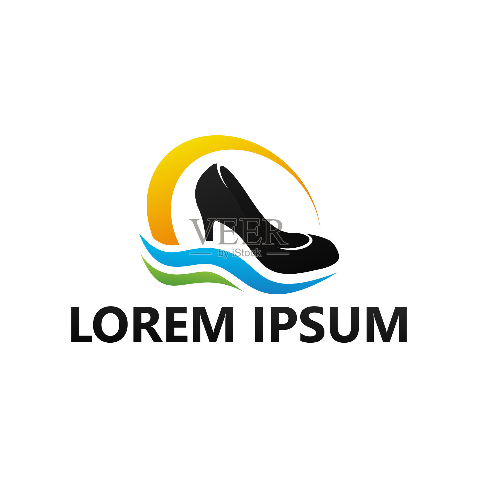 女鞋标志模板设计插画图片素材