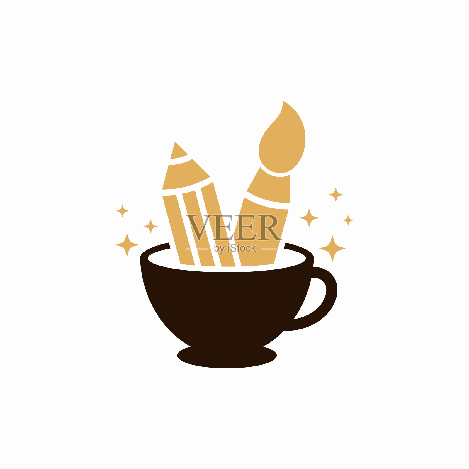 咖啡饮料艺术标志模板设计插画图片素材