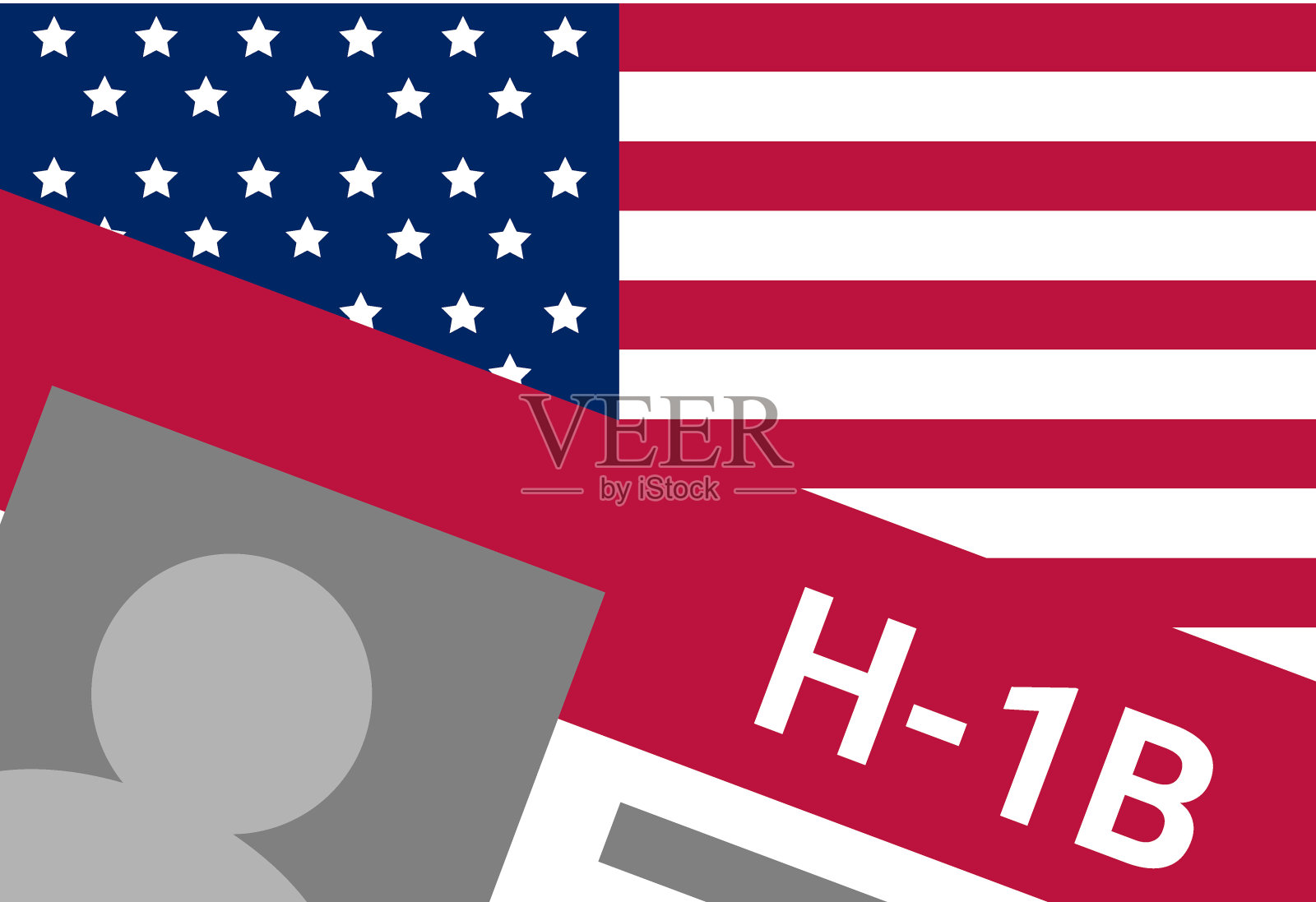 美国H-1B签证：外国技术工人临时工作签证插画图片素材