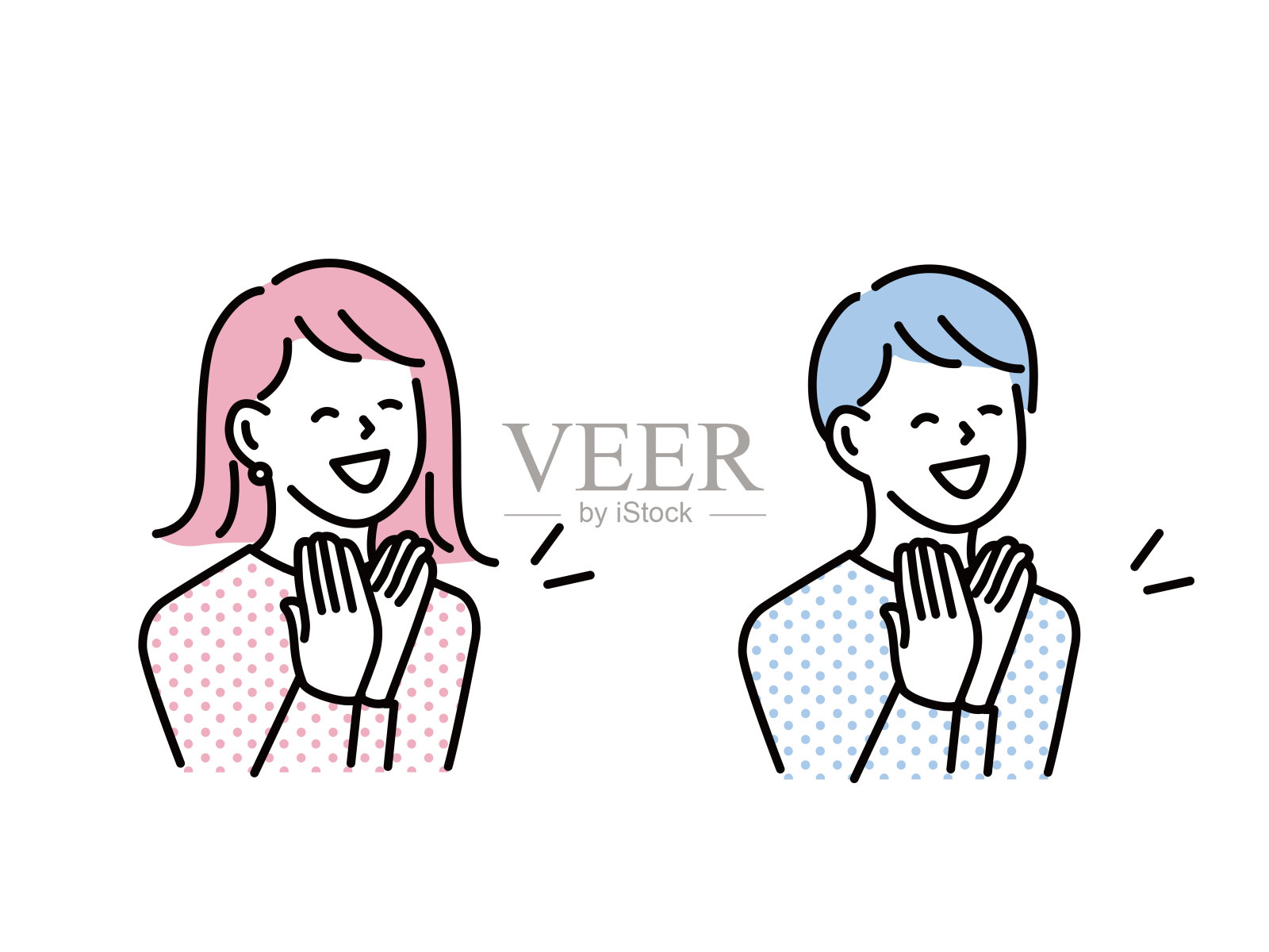 鼓掌插图(祝贺，快乐，祝贺，成功，欢呼，交易，幸福，祝福，微笑)鼓掌插图。祝贺，快乐，祝贺，成功，支持，价值，幸福，祝福，微笑。插画图片素材