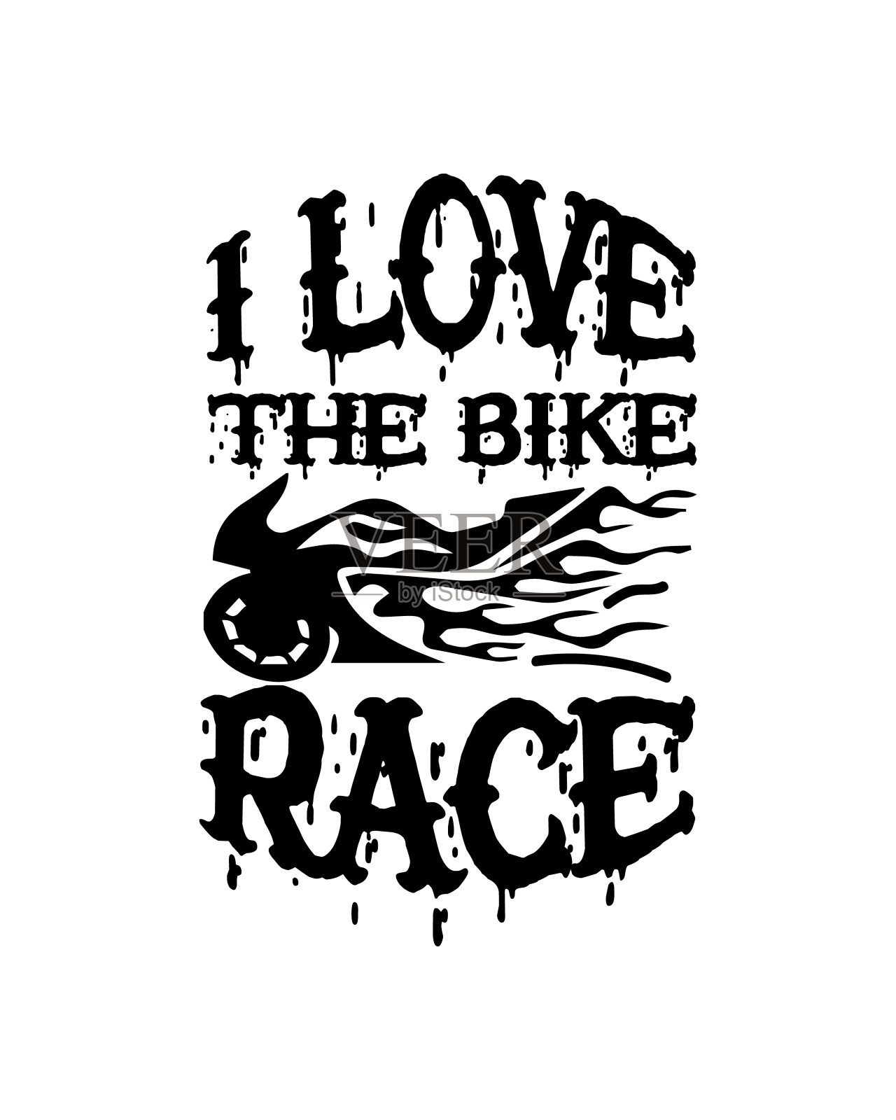 我喜欢自行车比赛。手绘排版海报设计。设计元素图片