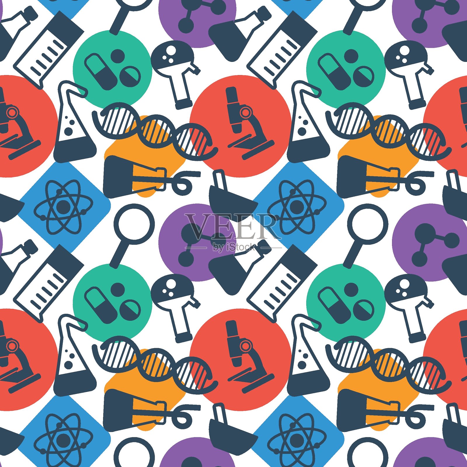 科学无缝模式插画图片素材