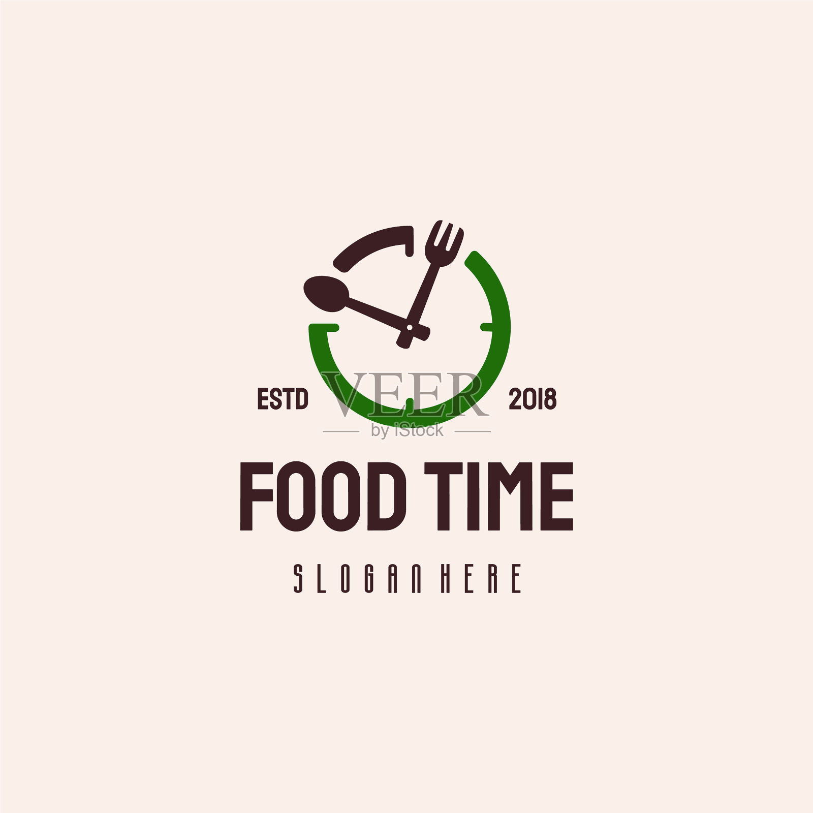 食品时间标志潮人复古的模板插画图片素材