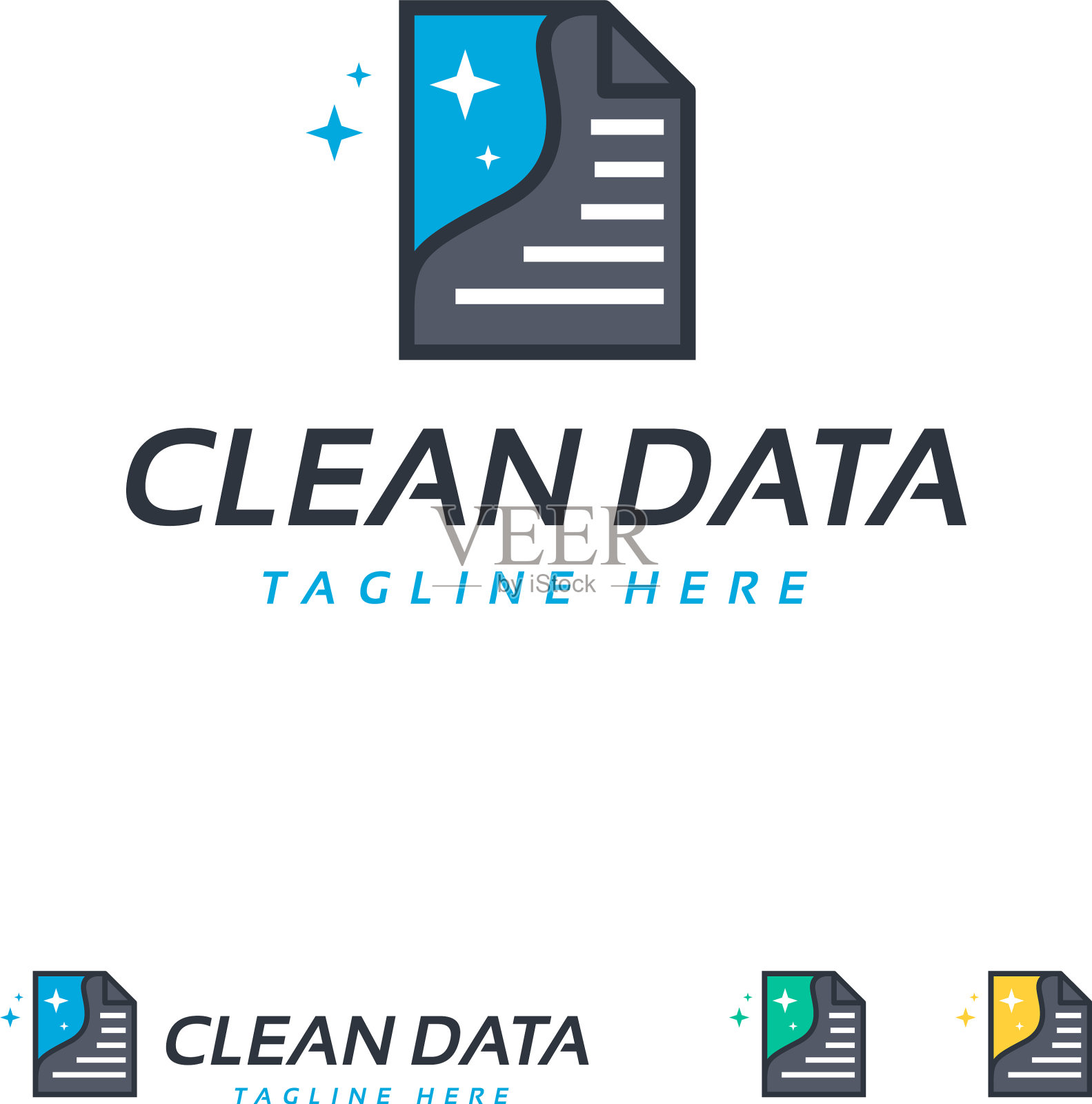 清洁数据标志设计文件标志模板插画图片素材