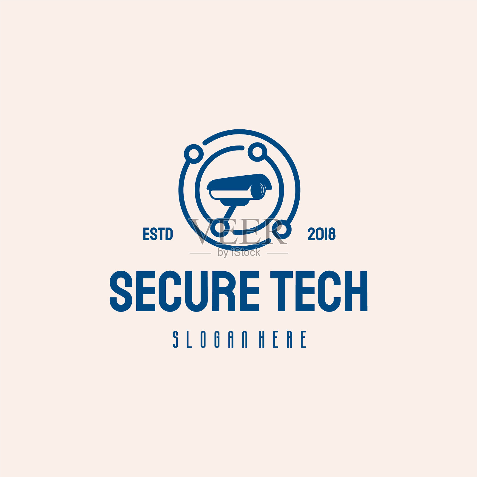 安全技术闭路电视标志潮人复古插画图片素材