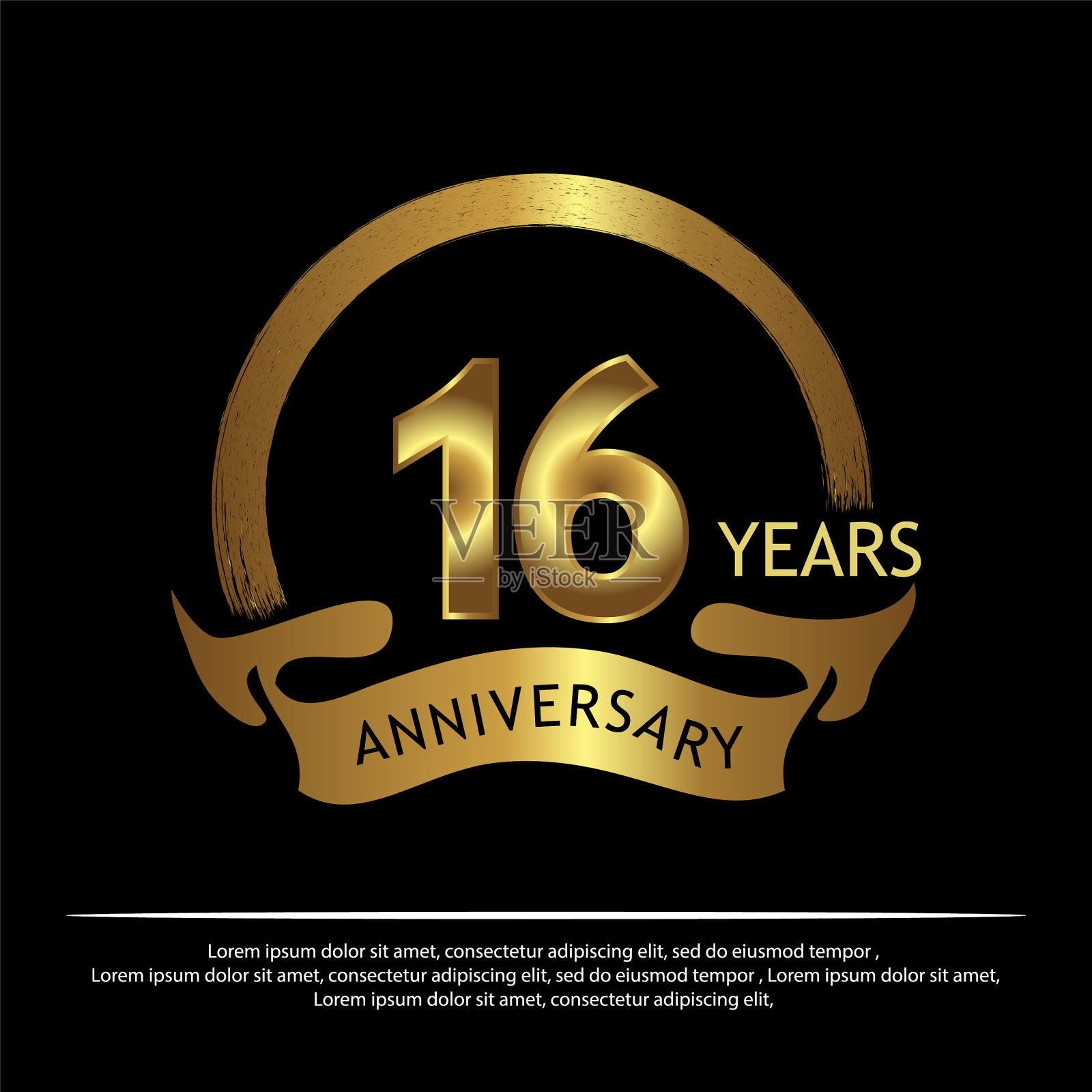 16年金婚纪念模板插画图片素材