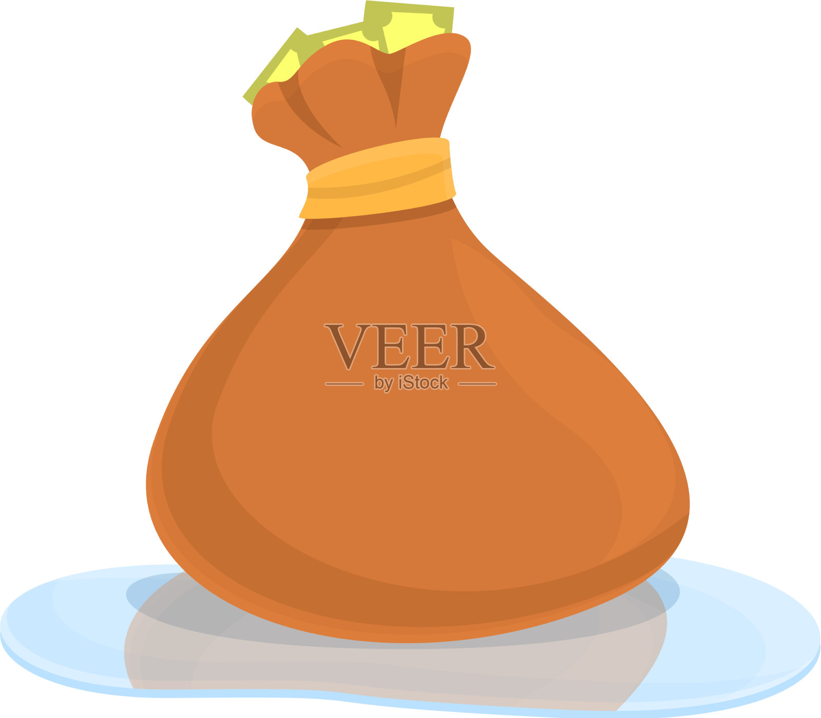 钱袋反钱洗衣图标卡通风格设计元素图片