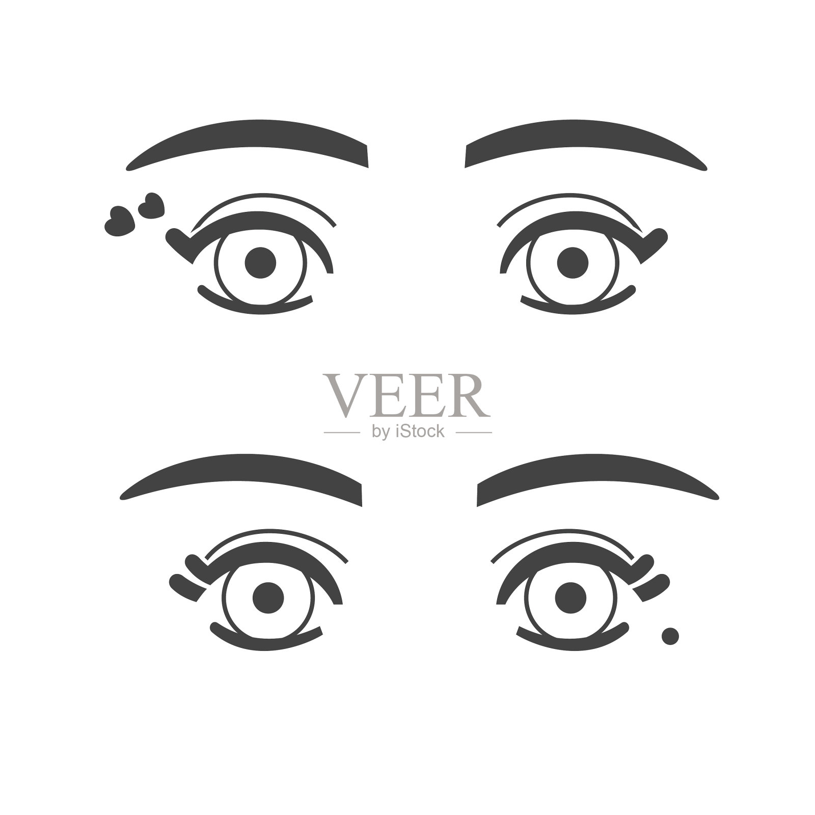 给偶像配上女性的眼睛图标素材