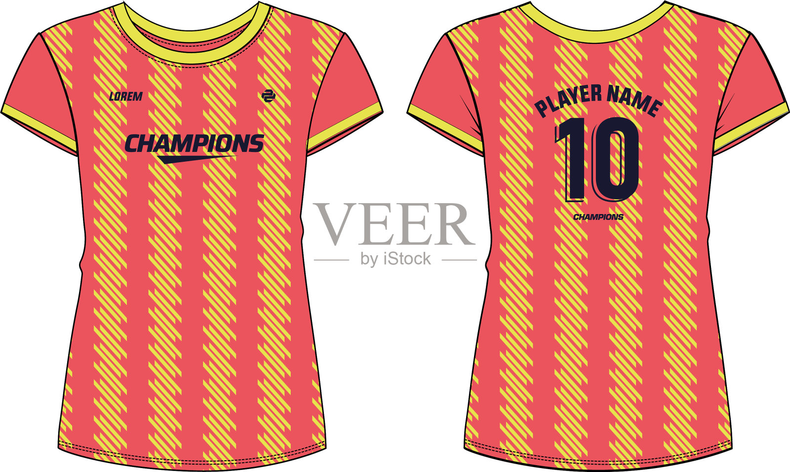 女性运动t恤设计概念插画图片素材