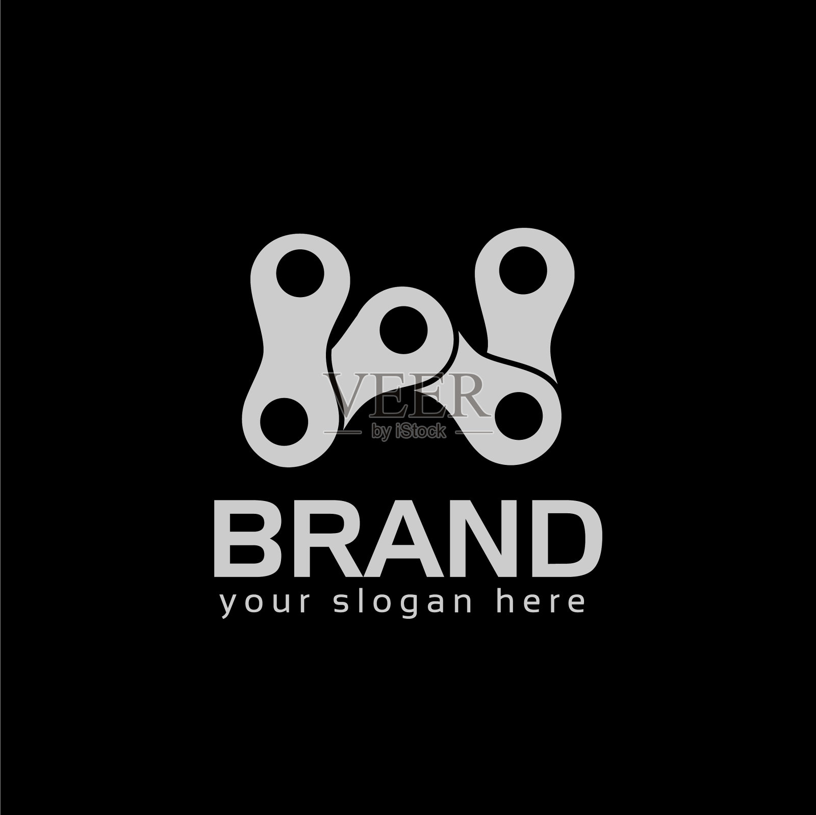 标志字母w与连锁标志形成连锁插画图片素材