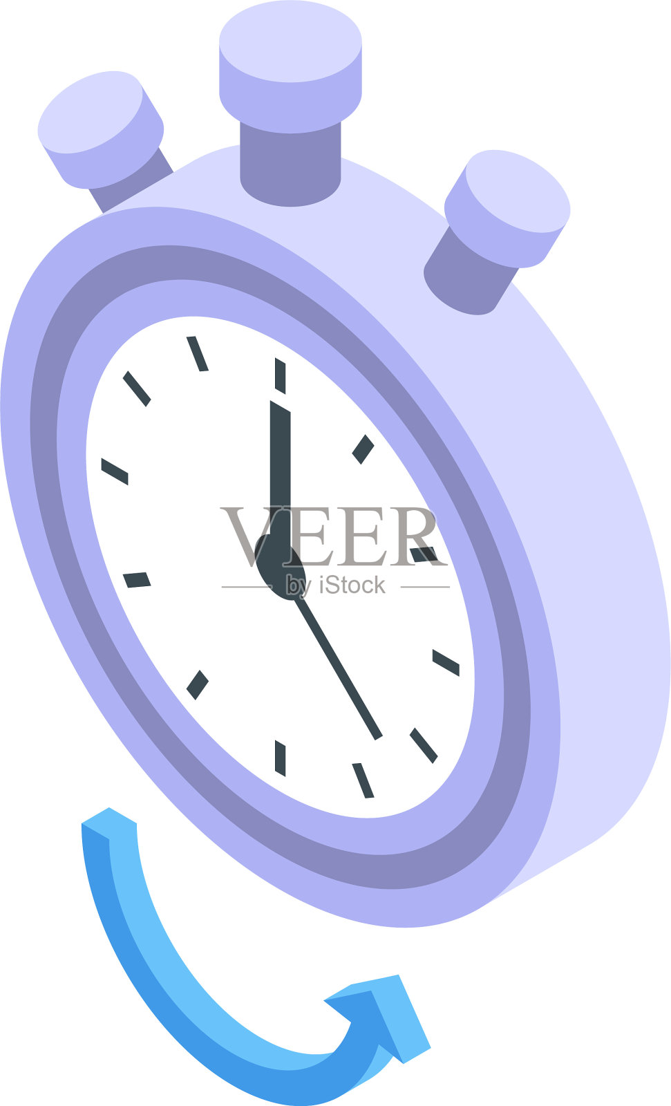 教育工作流程秒表图标等距风格插画图片素材