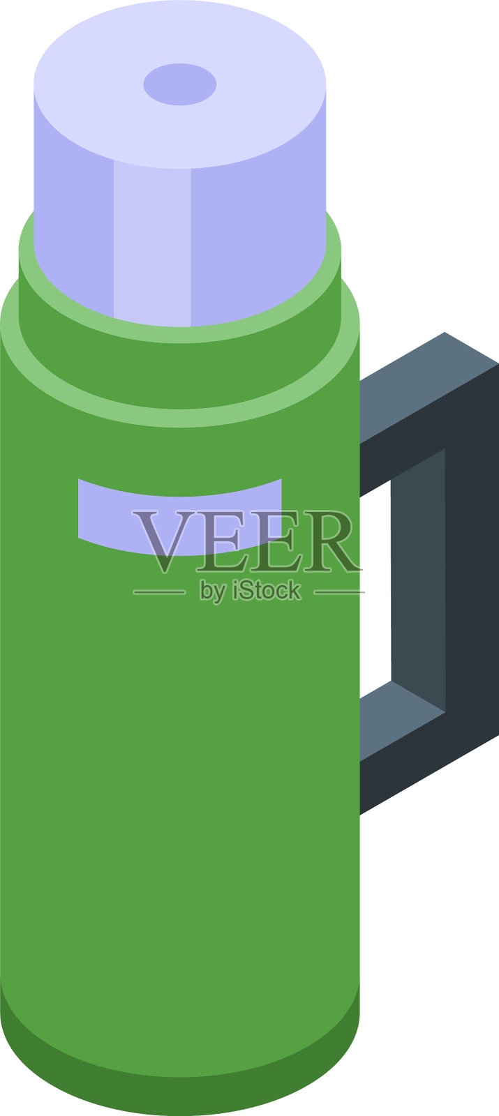 徒步热水瓶图标等距风格插画图片素材