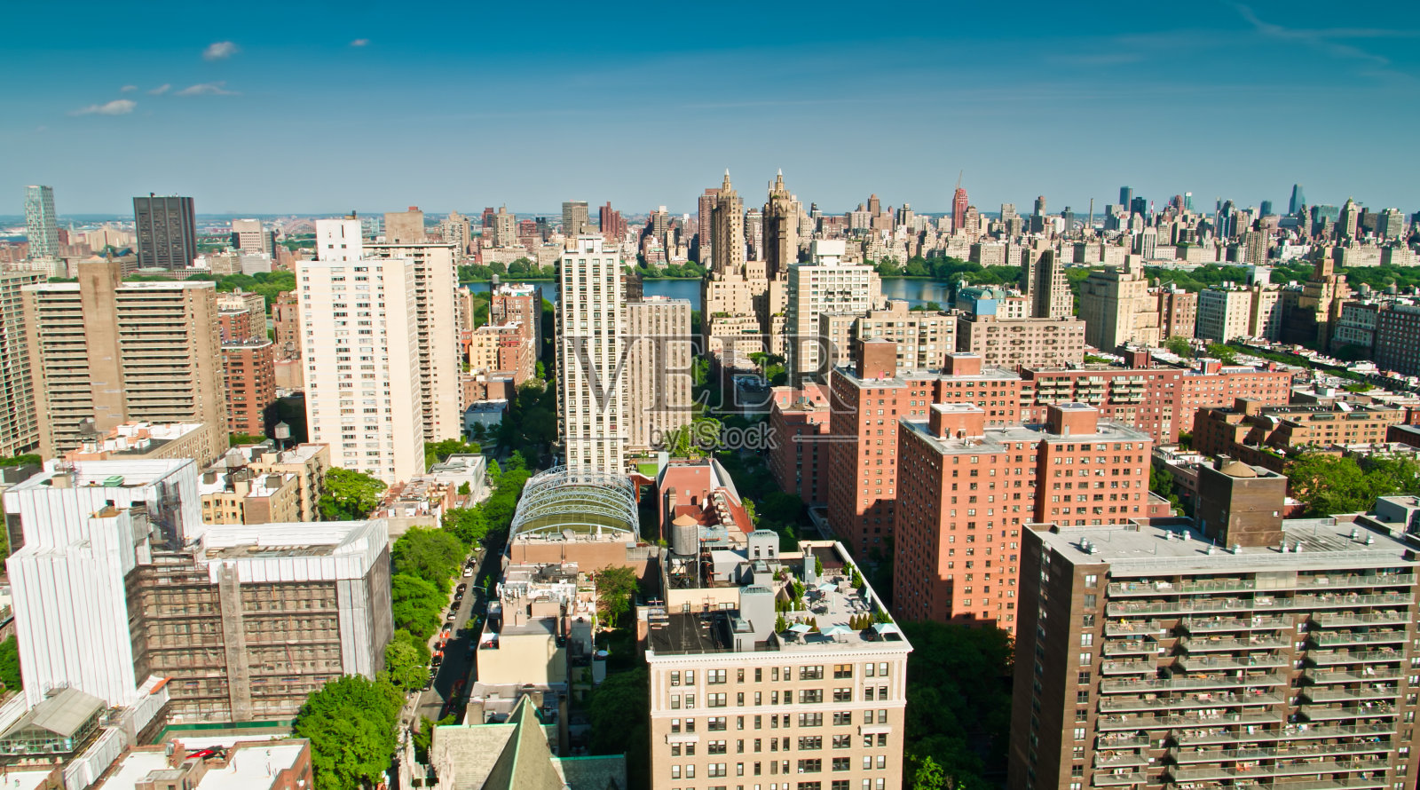 俯视中央公园的无人机视野照片摄影图片