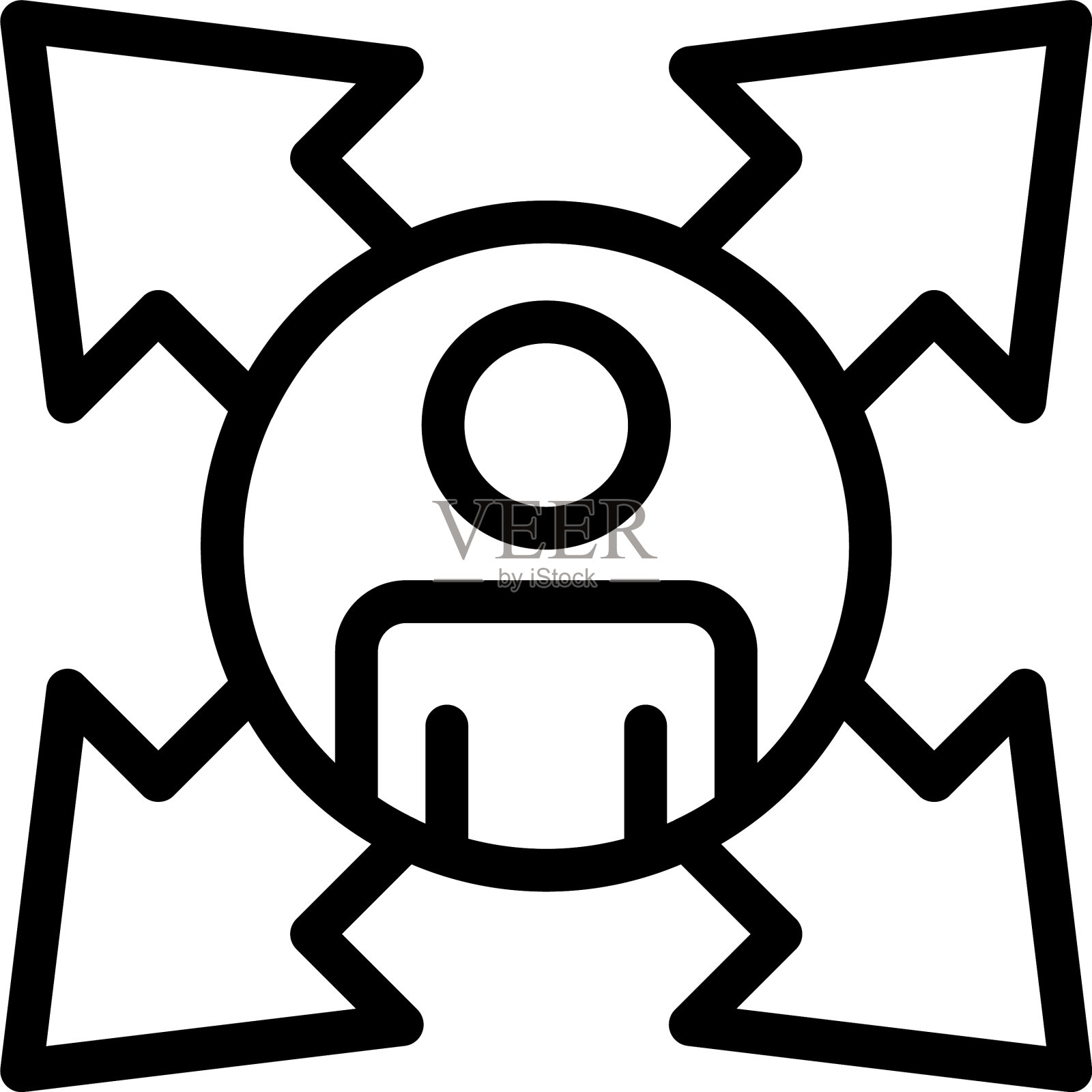 同事方向图标轮廓风格插画图片素材