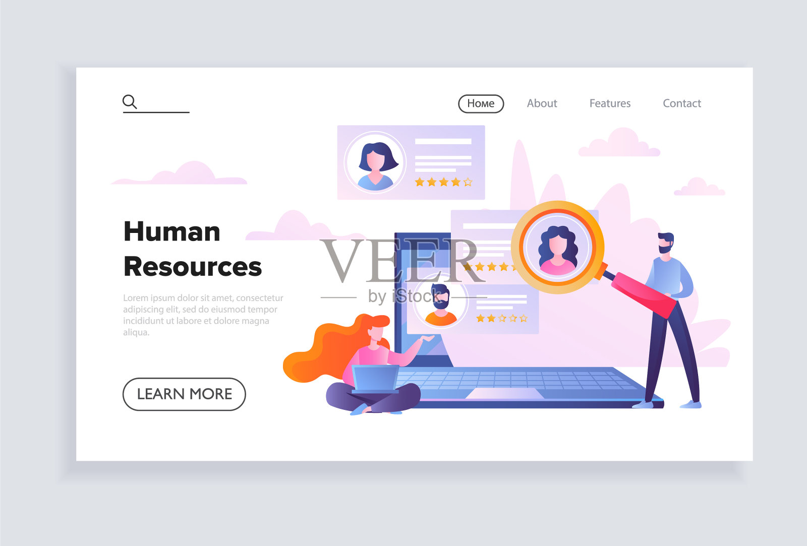 男性性格是把人招募为人类插画图片素材